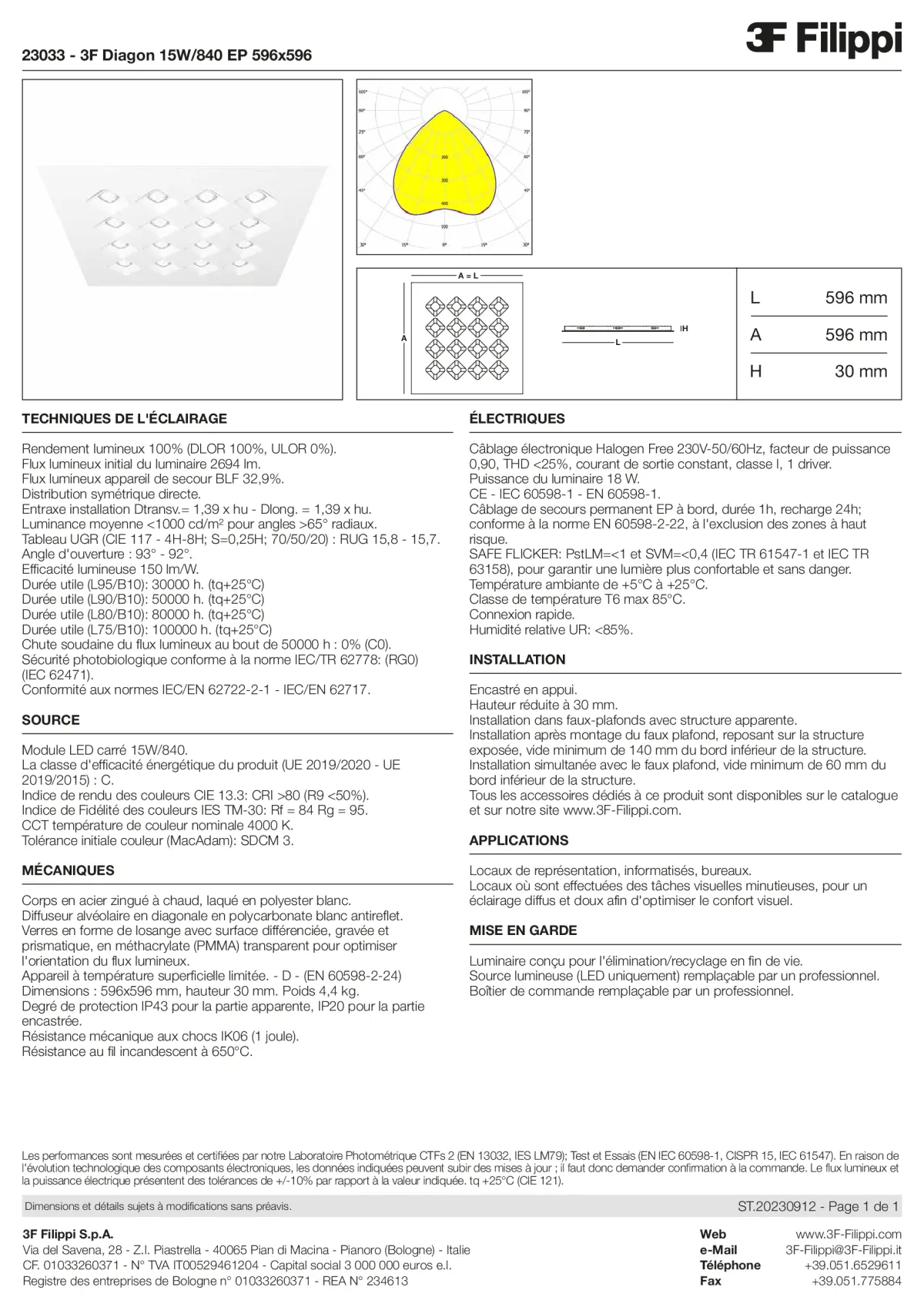 23033 - 3F Diagon 15W-840 EP 596x596 - Datasheet - fr