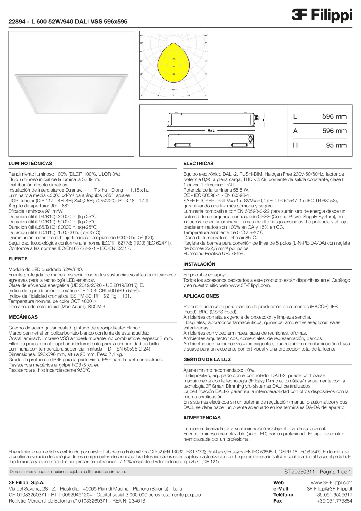 22894 - L 600 52W-940 DALI VSS 596x596 - Datasheet - es