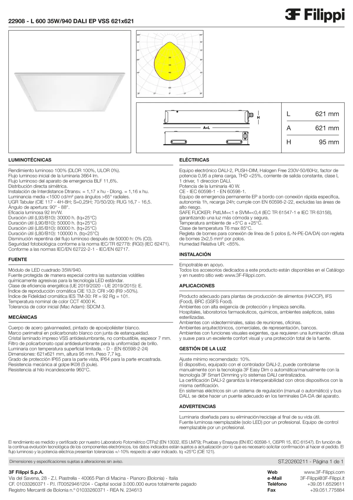 22908 - L 600 35W-940 DALI EP VSS 621x621 - Datasheet - es