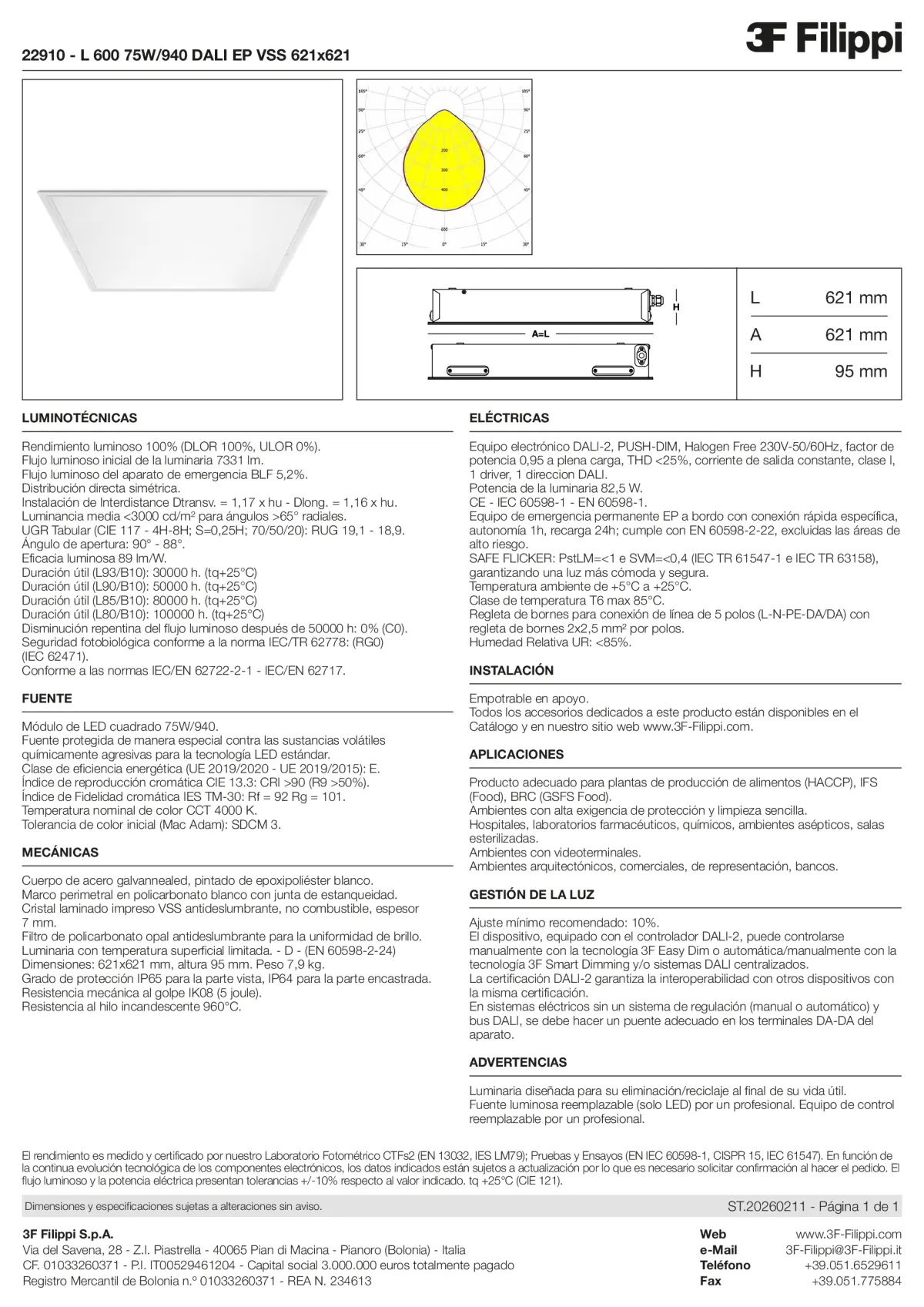 22910 - L 600 75W-940 DALI EP VSS 621x621 - Datasheet - es