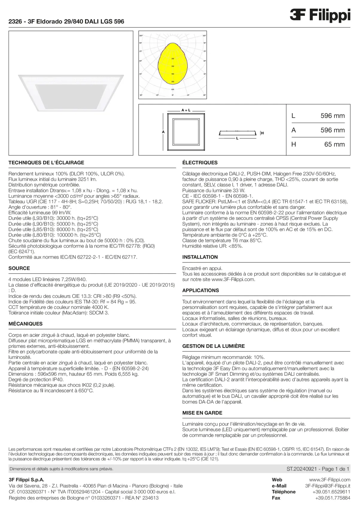 2326 - 3F Eldorado 29-840 DALI LGS 596 - Datasheet - fr