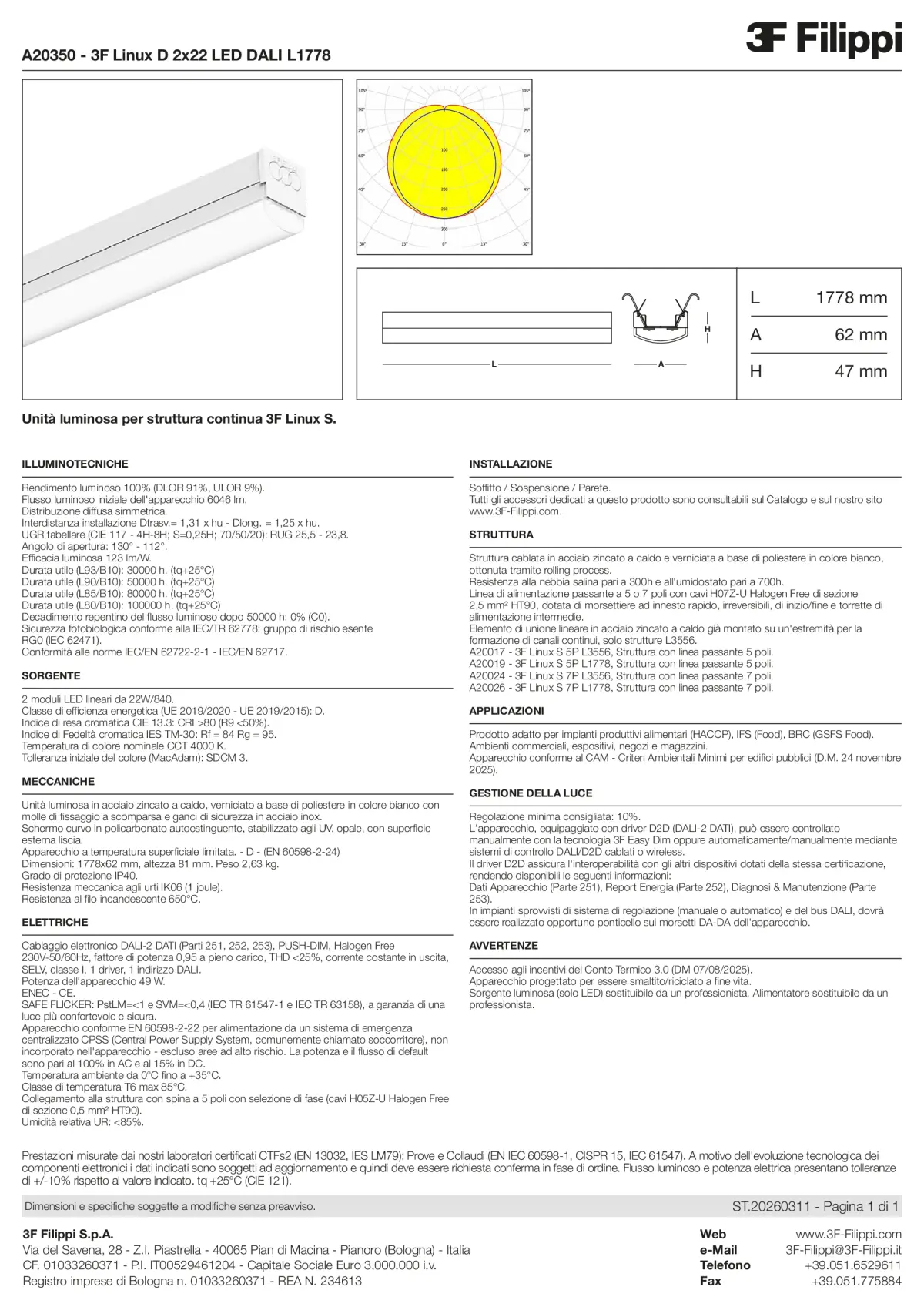 A20350 - 3F Linux D 2x22 LED DALI L1778 - Datasheet - it
