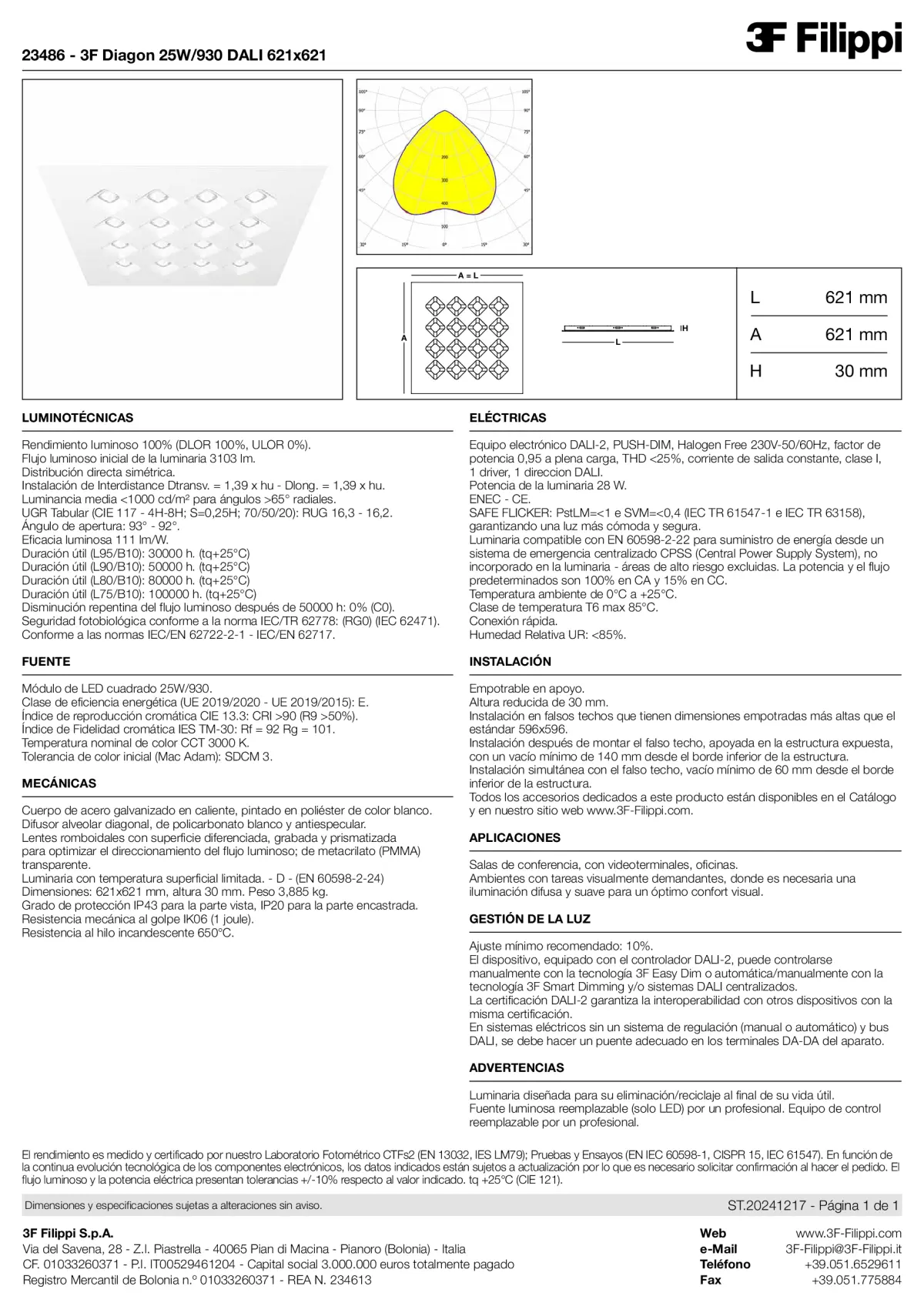 23486 - 3F Diagon 25W-930 DALI 621x621 - Datasheet - es