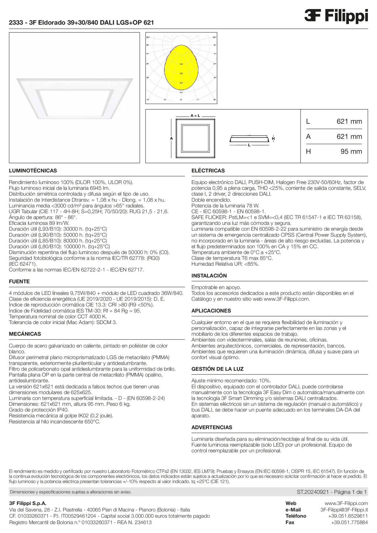 2333 - 3F Eldorado 39+30-840 DALI LGS+OP 621 - Datasheet - es