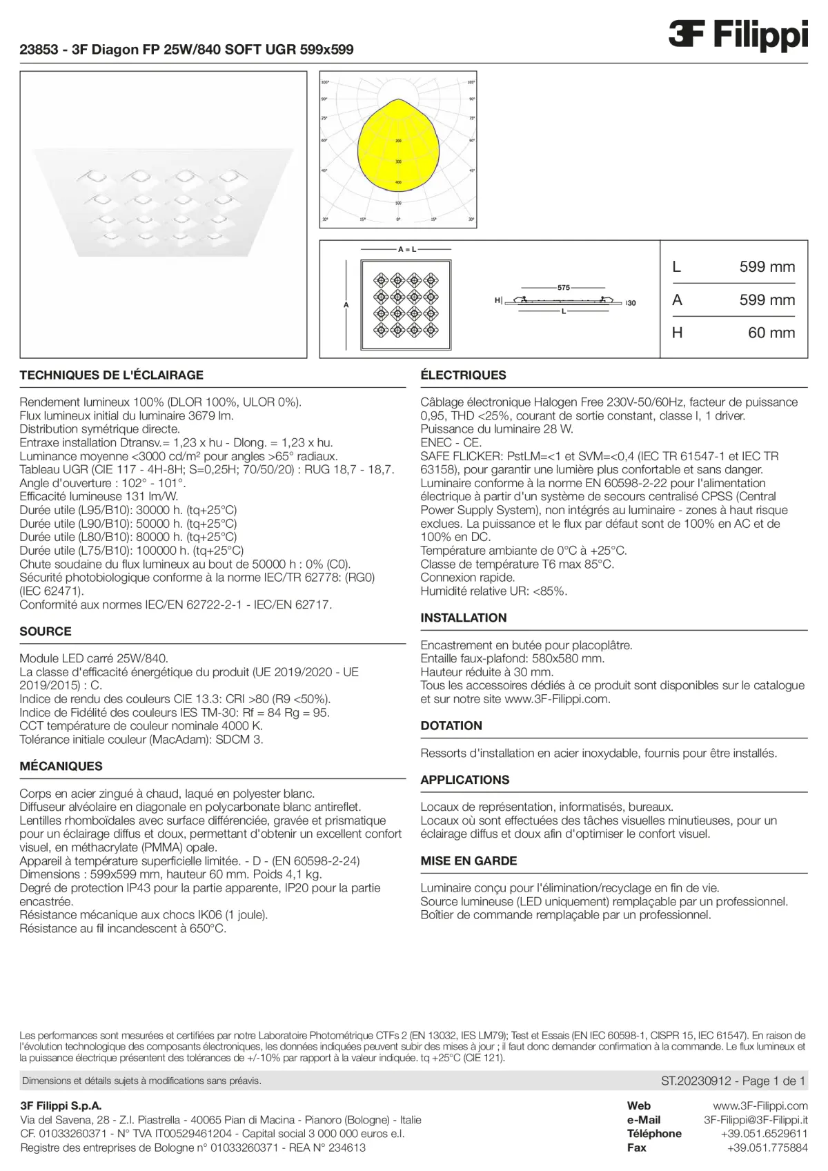 23853 - 3F Diagon FP 25W-840 SOFT UGR 599x599 - Datasheet - fr