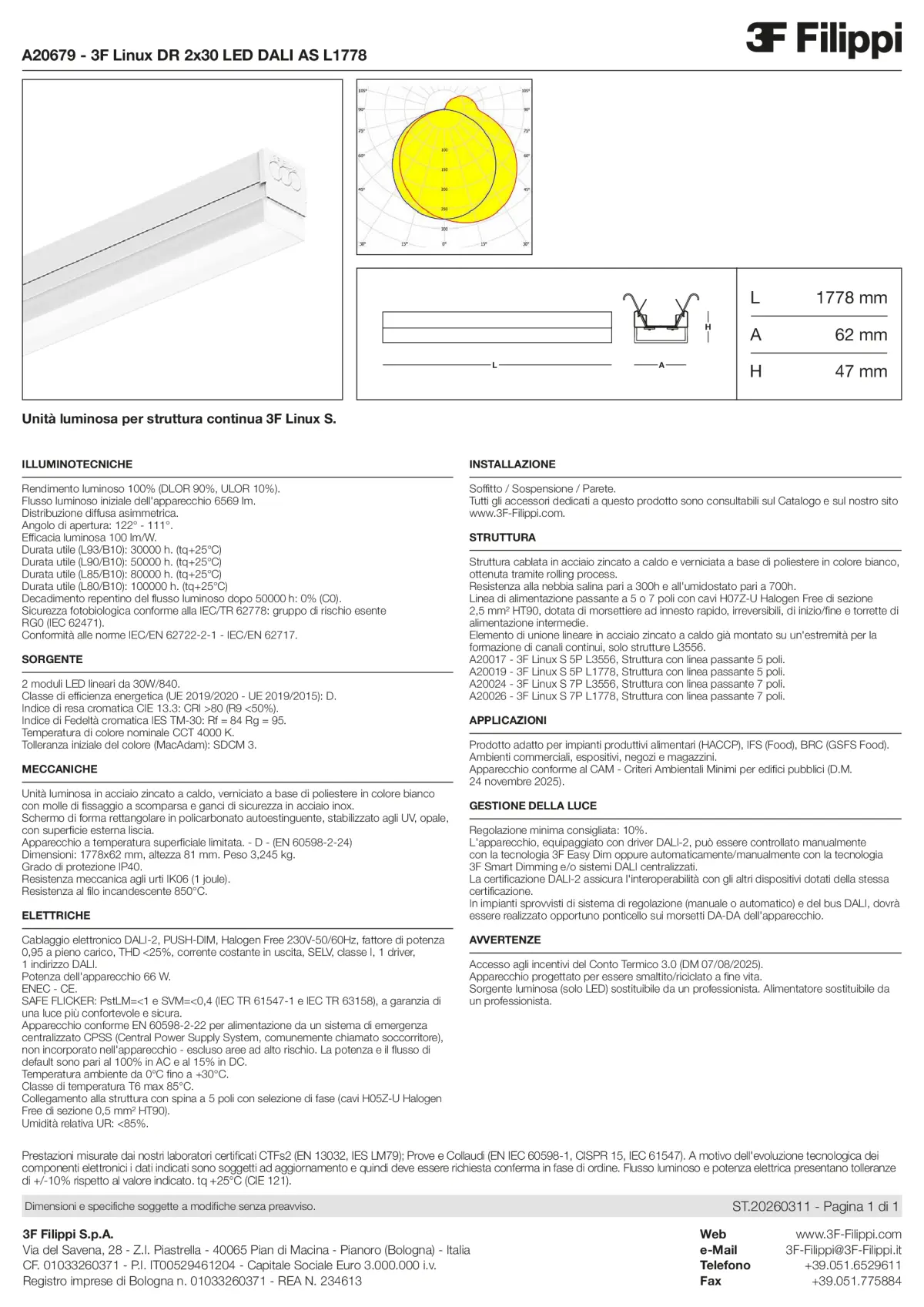 A20679 - 3F Linux DR 2x30 LED DALI AS L1778 - Datasheet - it