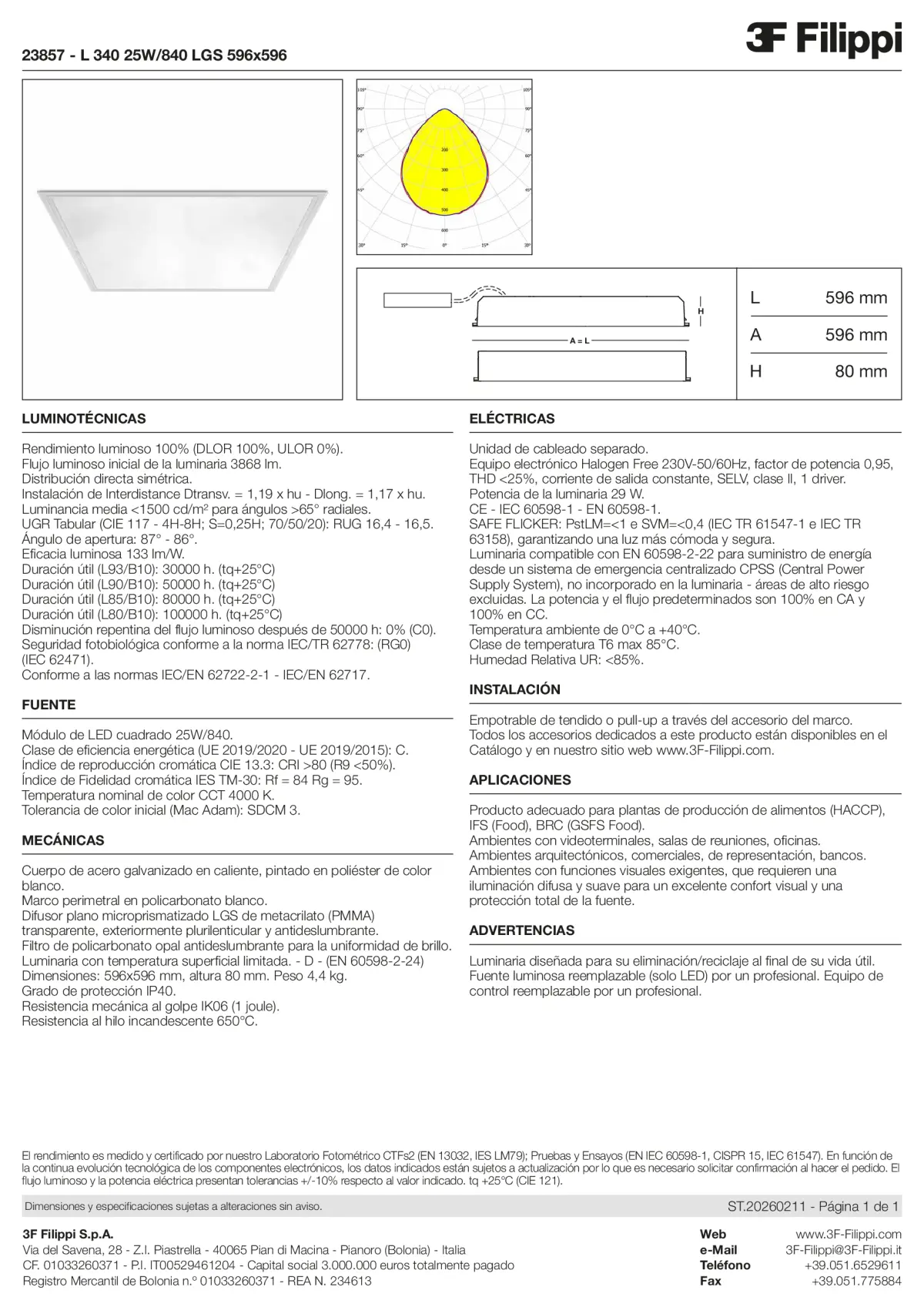 23857 - L 340 25W-840 LGS 596x596 - Datasheet - es