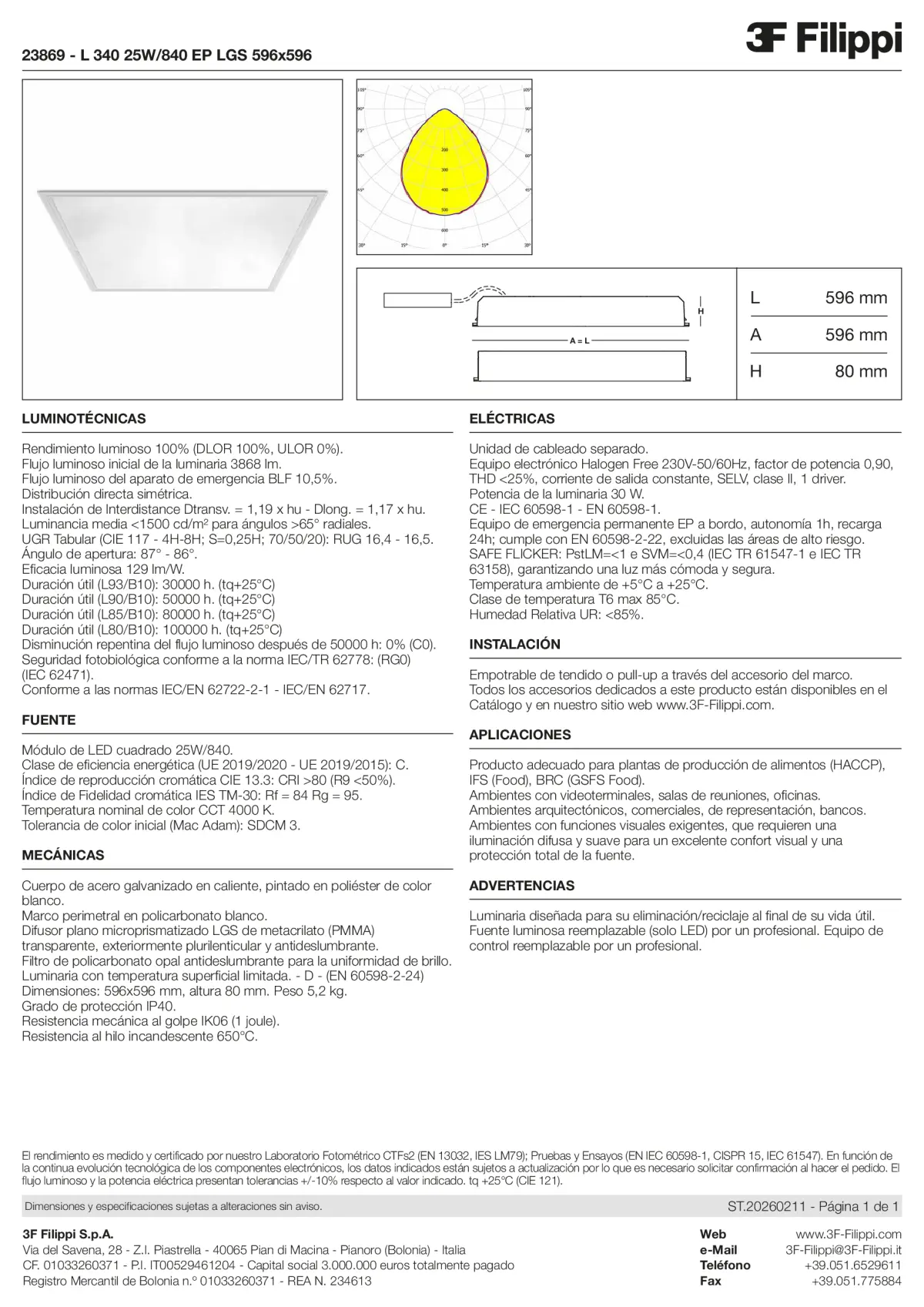23869 - L 340 25W-840 EP LGS 596x596 - Datasheet - es