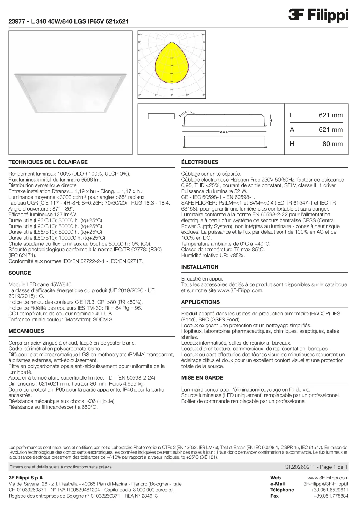 23977 - L 340 45W-840 LGS IP65V 621x621 - Datasheet - fr