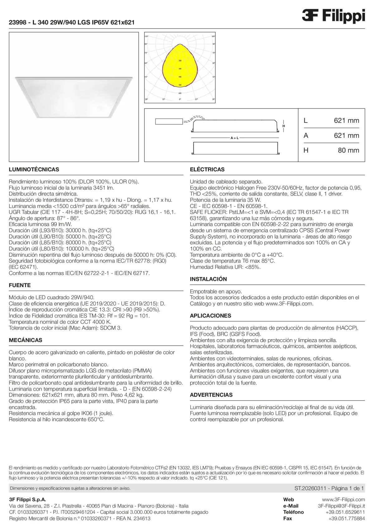 23998 - L 340 29W-940 LGS IP65V 621x621 - Datasheet - es