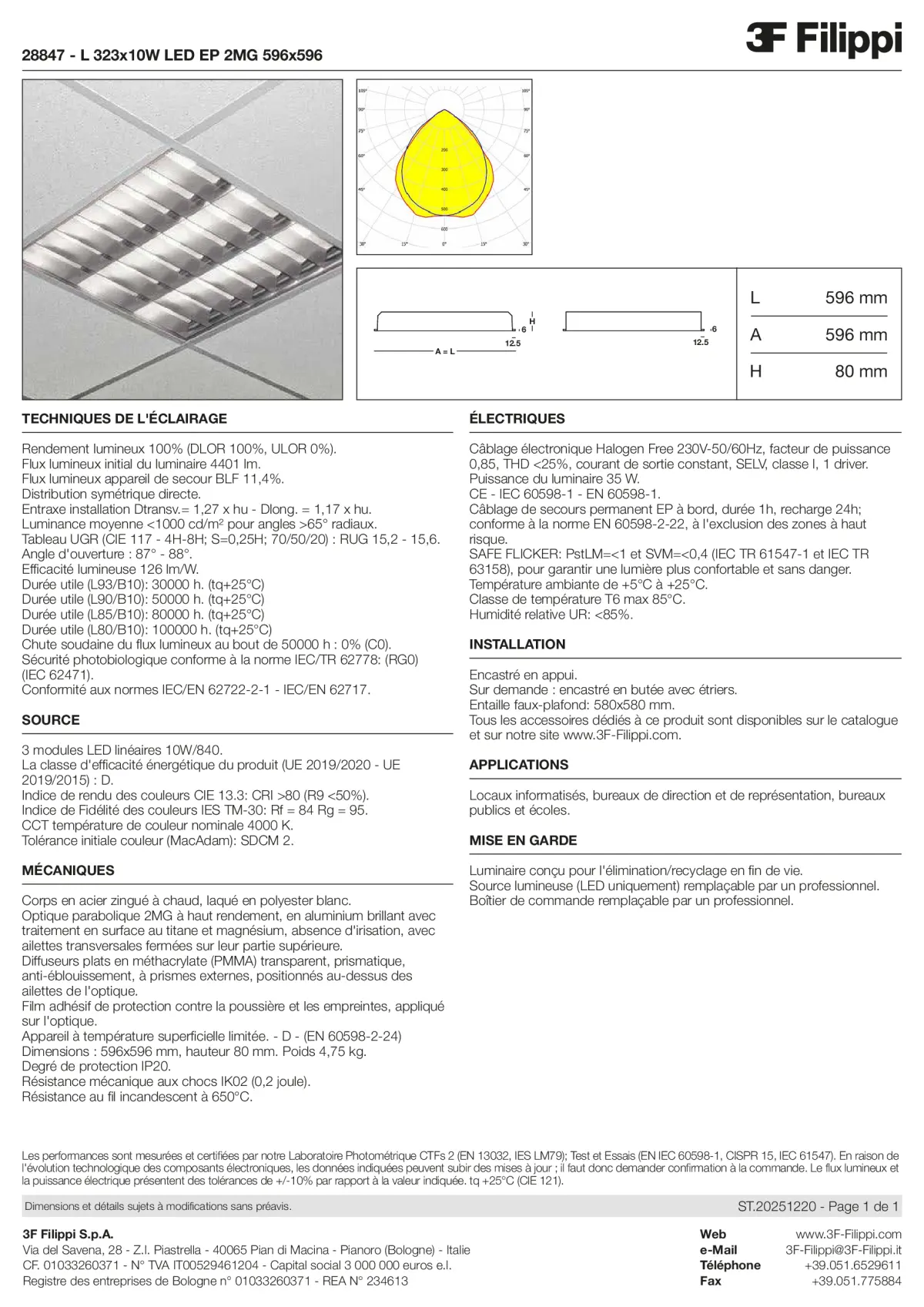 28847 - L 323x10W LED EP 2MG 596x596 - Datasheet - fr