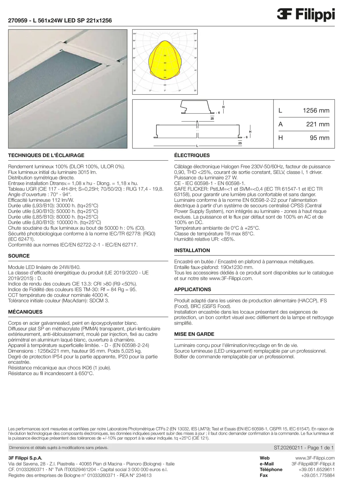 270959 - L 561x24W LED SP 221x1256 - Datasheet - fr