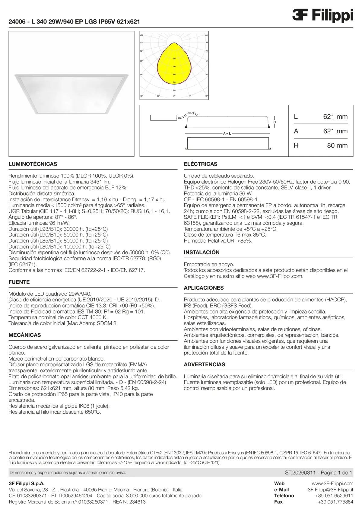 24006 - L 340 29W-940 EP LGS IP65V 621x621 - Datasheet - es