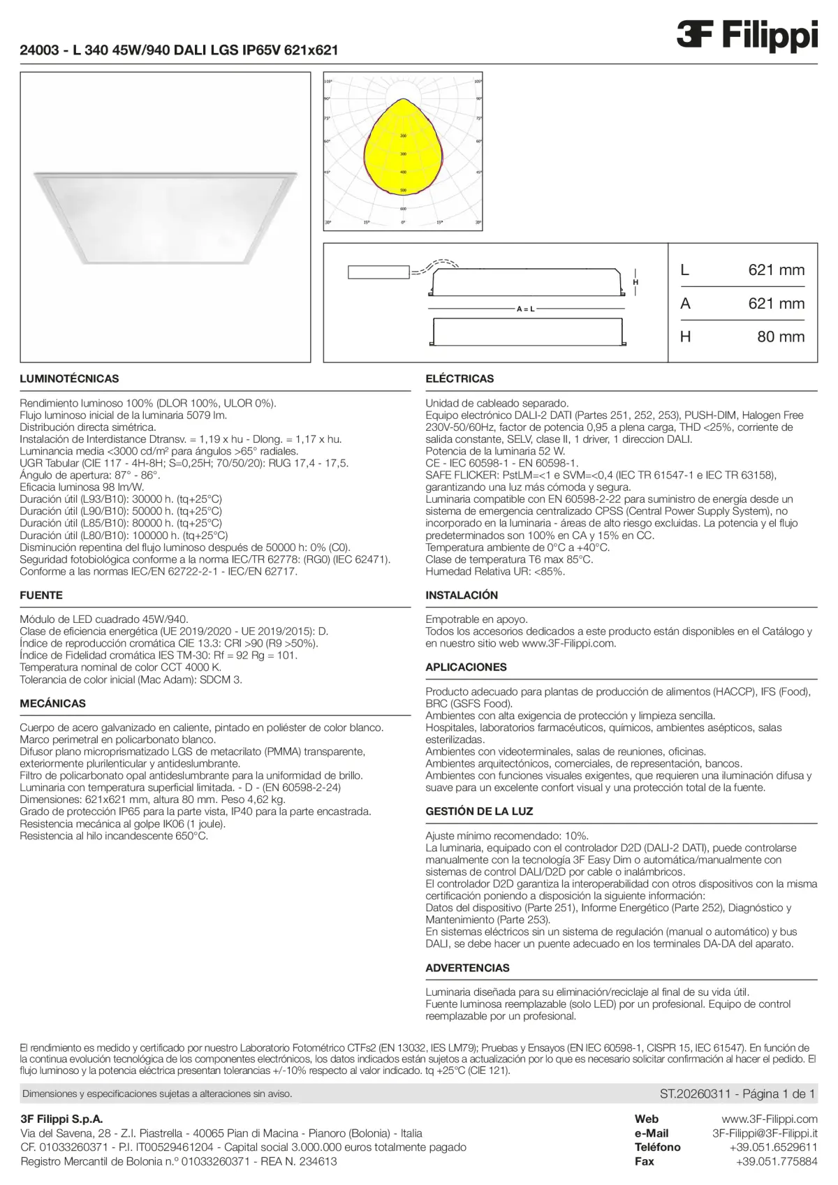 24003 - L 340 45W-940 DALI LGS IP65V 621x621 - Datasheet - es