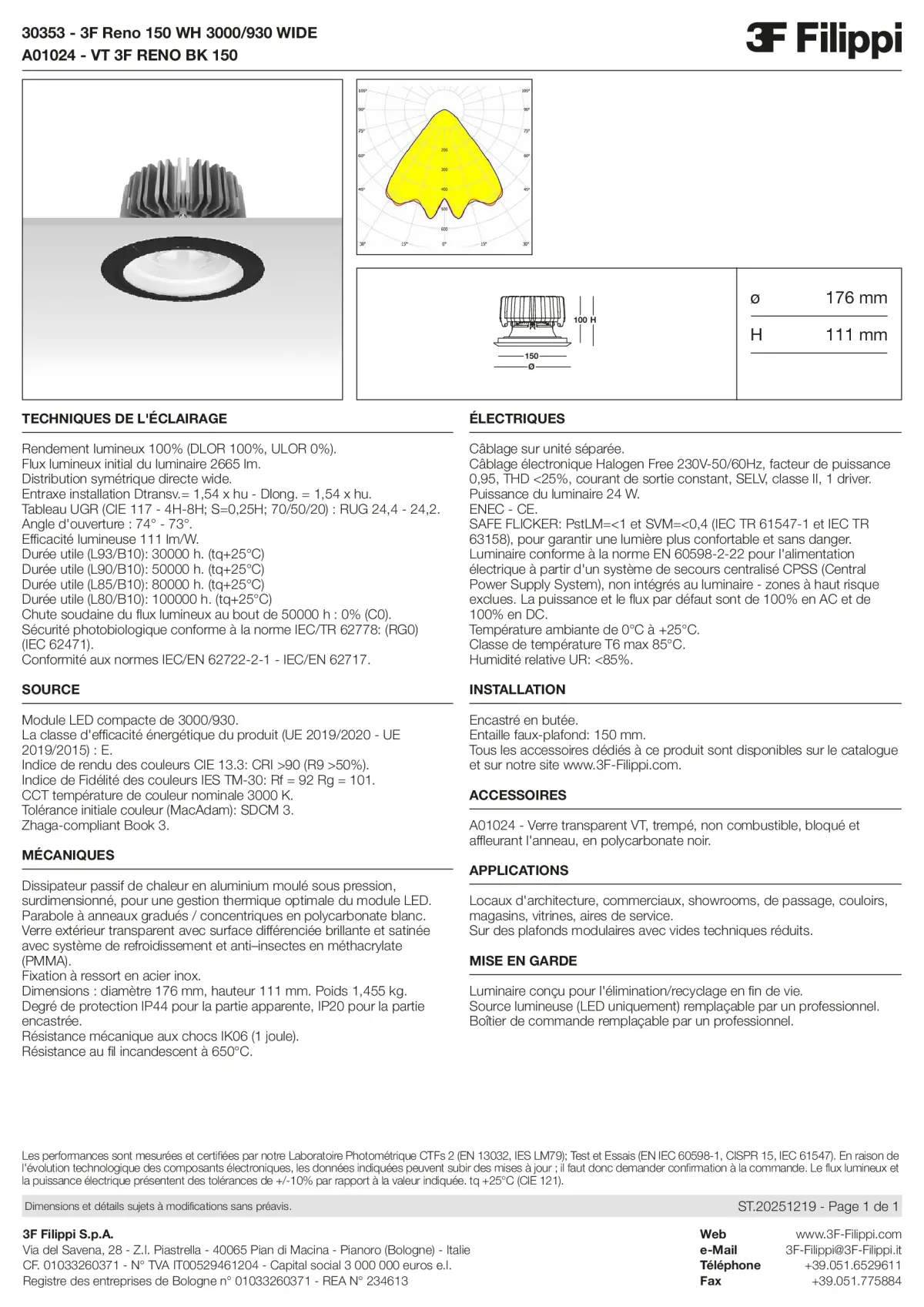 30353+A01024 - 3F Reno 150 WH 3000-930 WIDE + VT BK - Datasheet - fr