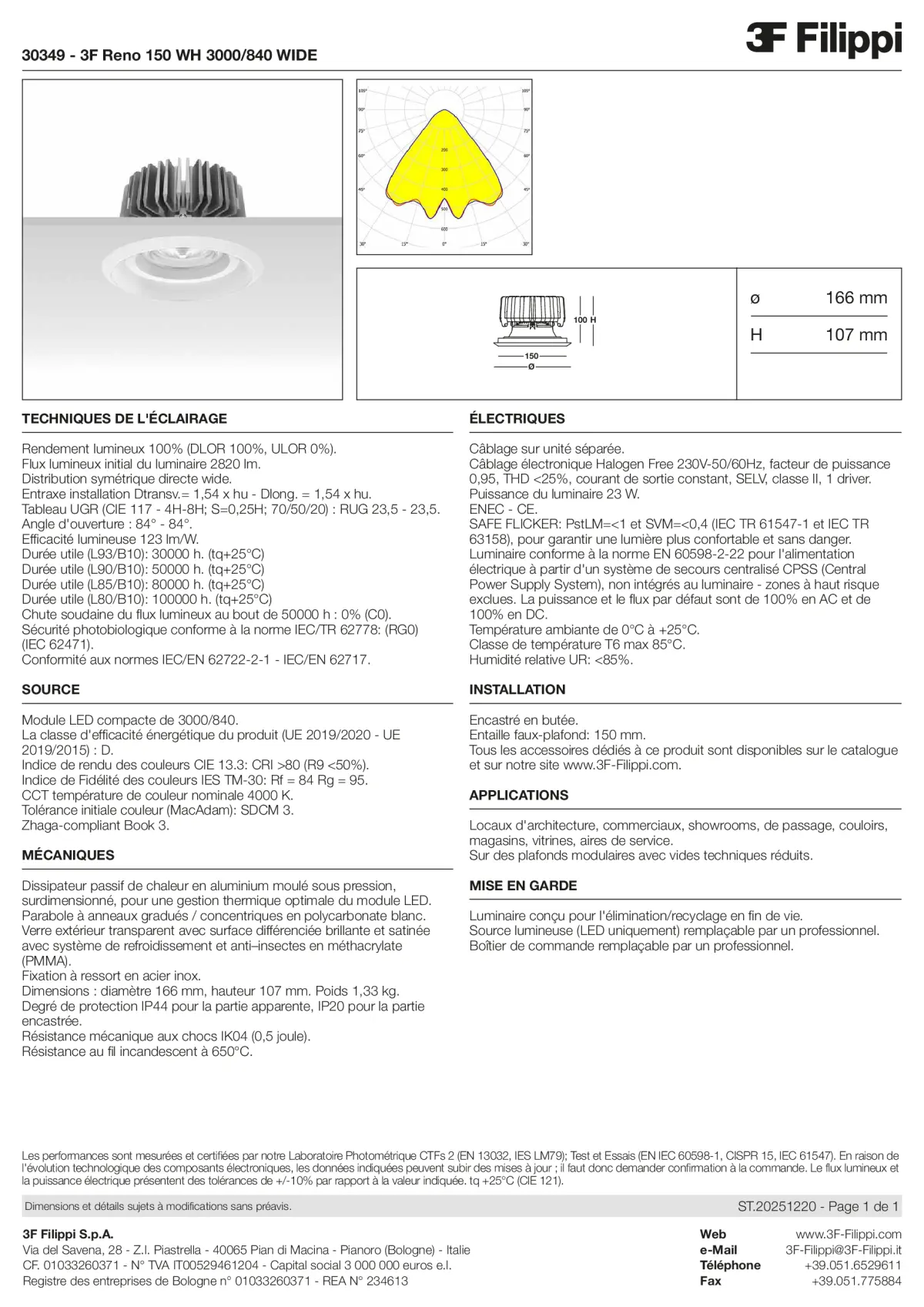 30349 - 3F Reno 150 WH 3000-840 WIDE - Datasheet - fr