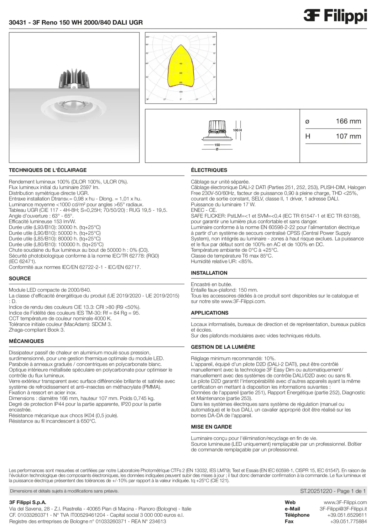 30431 - 3F Reno 150 WH 2000-840 DALI UGR - Datasheet - fr