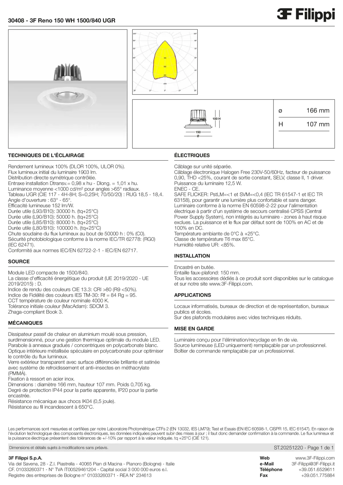 30408 - 3F Reno 150 WH 1500-840 UGR - Datasheet - fr