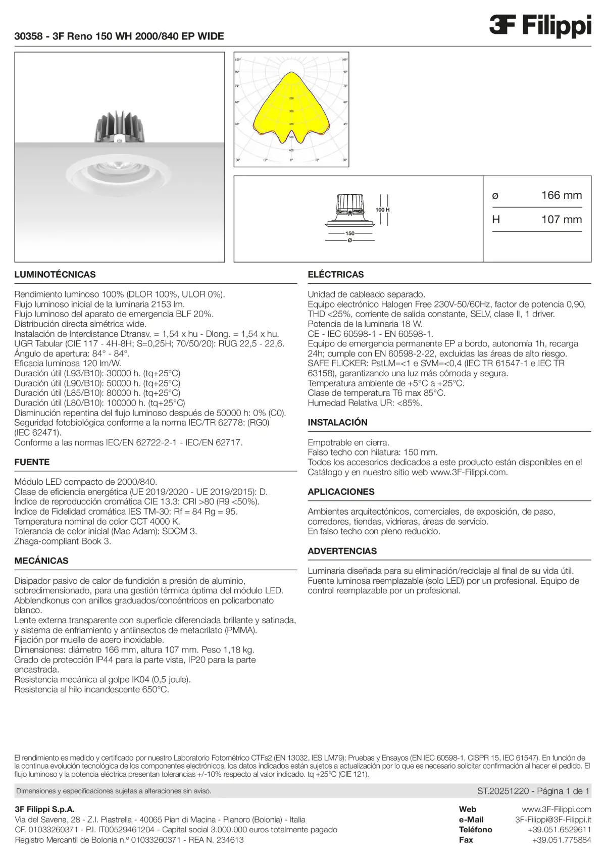 30358 - 3F Reno 150 WH 2000-840 EP WIDE - Datasheet - es