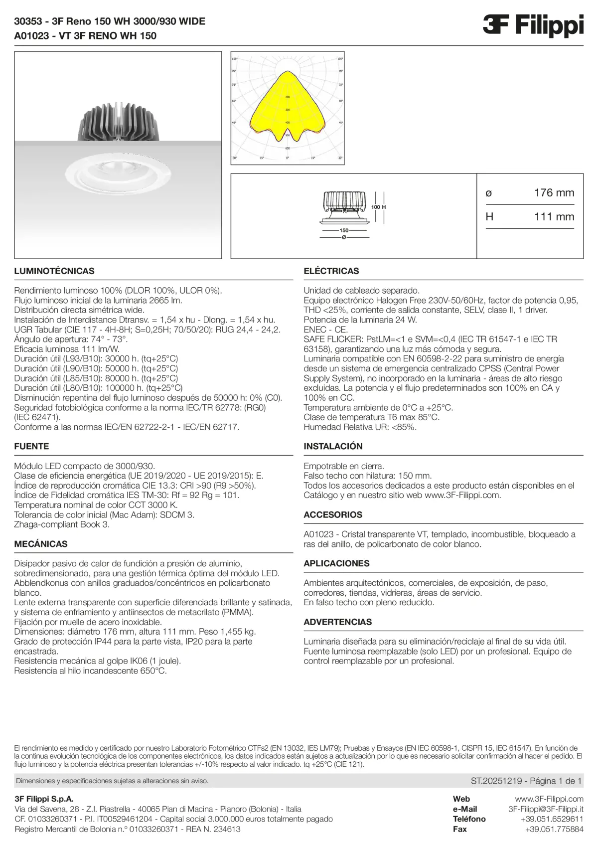 30353+A01023 - 3F Reno 150 WH 3000-930 WIDE + VT WH - Datasheet - es