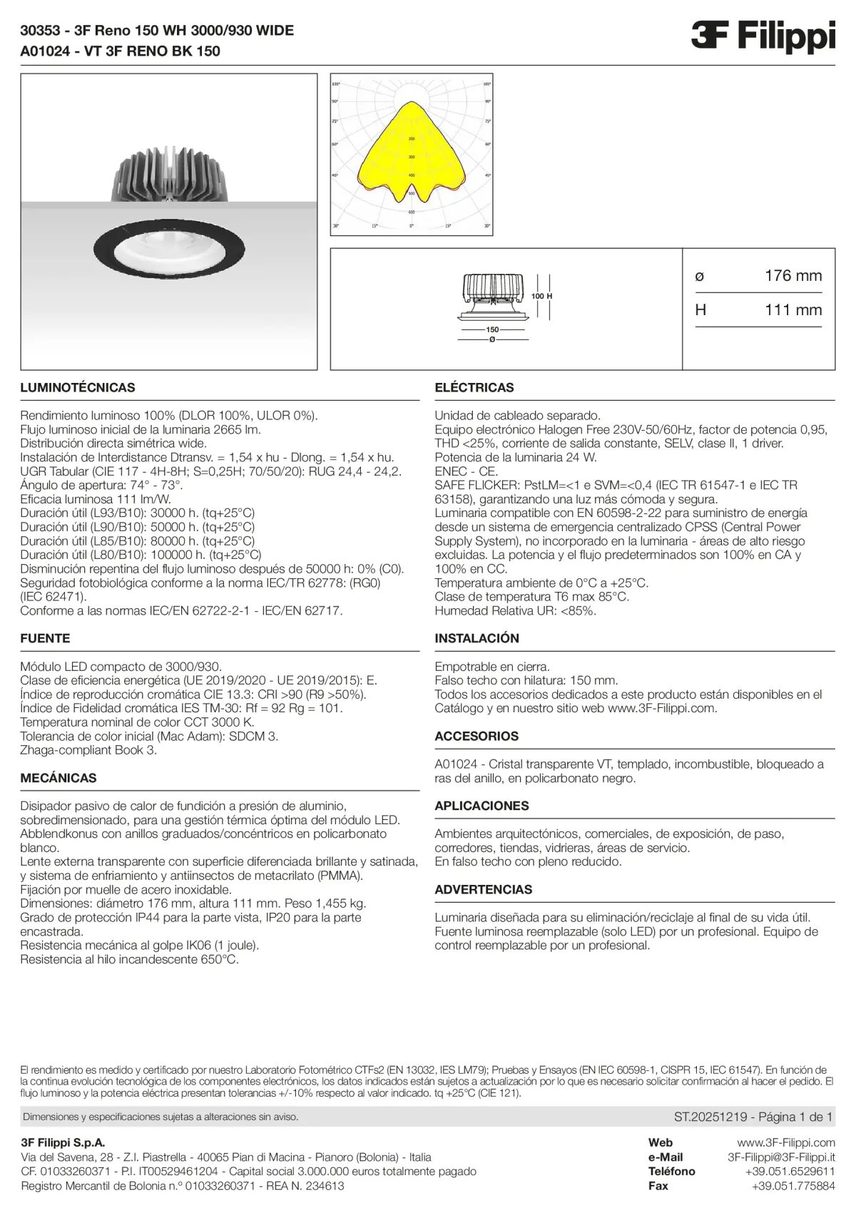 30353+A01024 - 3F Reno 150 WH 3000-930 WIDE + VT BK - Datasheet - es