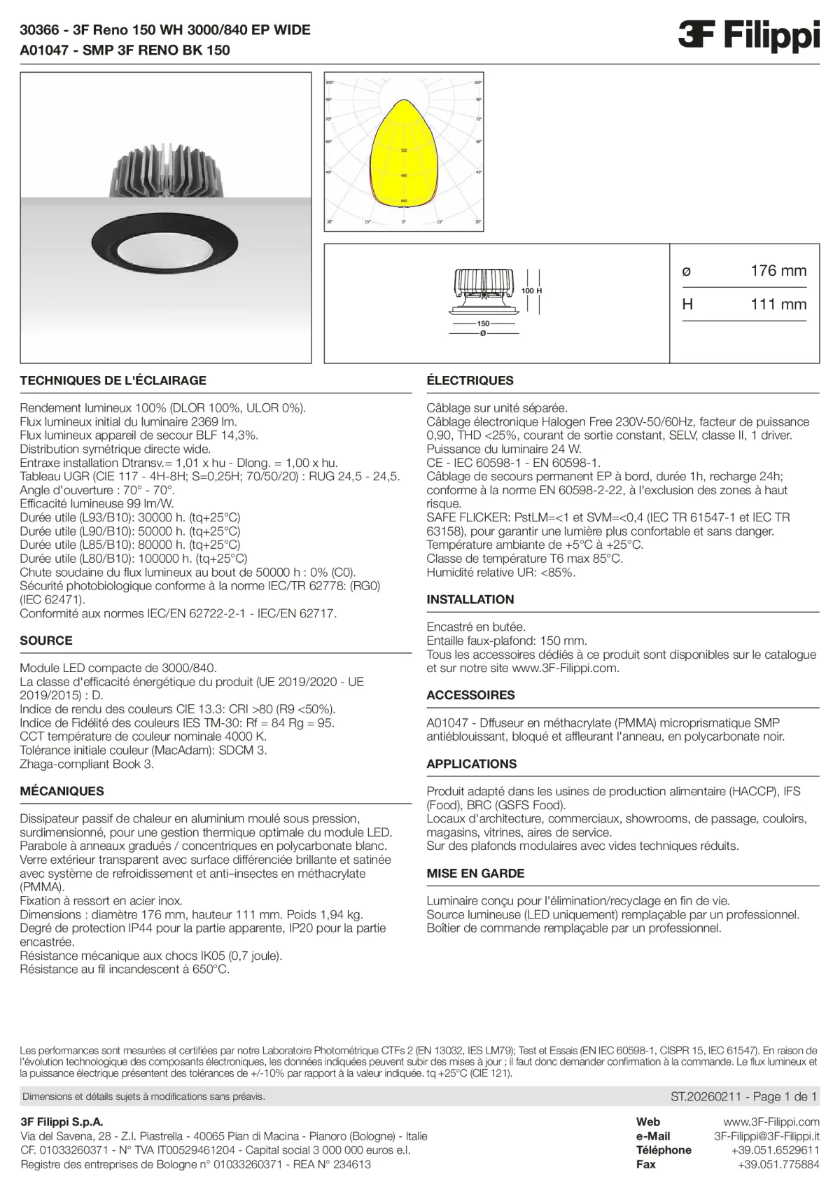 30366+A01047 - 3F Reno 150 WH 3000-840 EP WIDE + SMP BK - Datasheet - fr