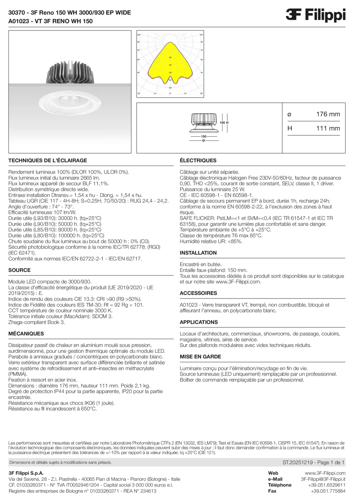 30370+A01023 - 3F Reno 150 WH 3000-930 EP WIDE + VT WH - Datasheet - fr