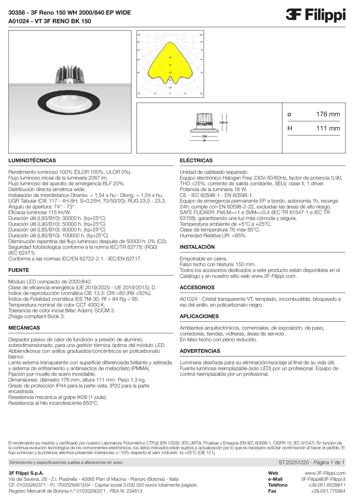 30358+A01024 - 3F Reno 150 WH 2000-840 EP WIDE + VT BK - Datasheet - es