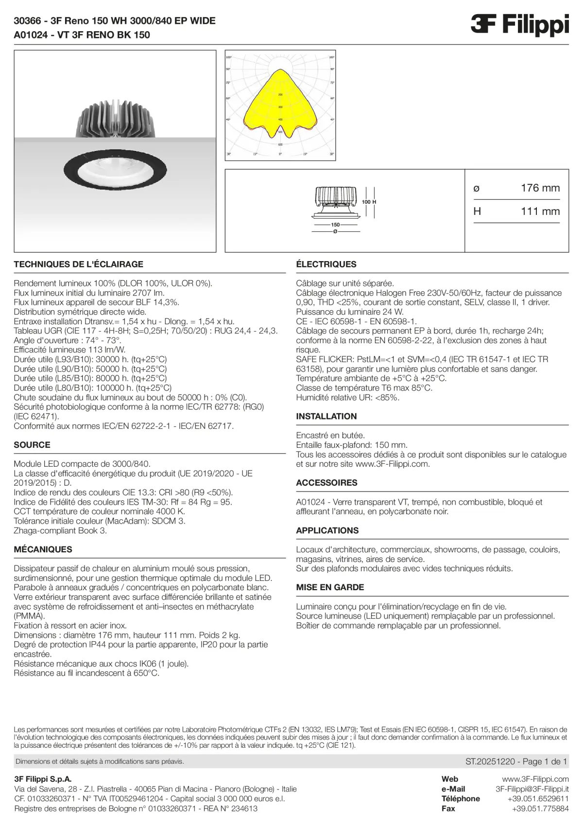 30366+A01024 - 3F Reno 150 WH 3000-840 EP WIDE + VT BK - Datasheet - fr