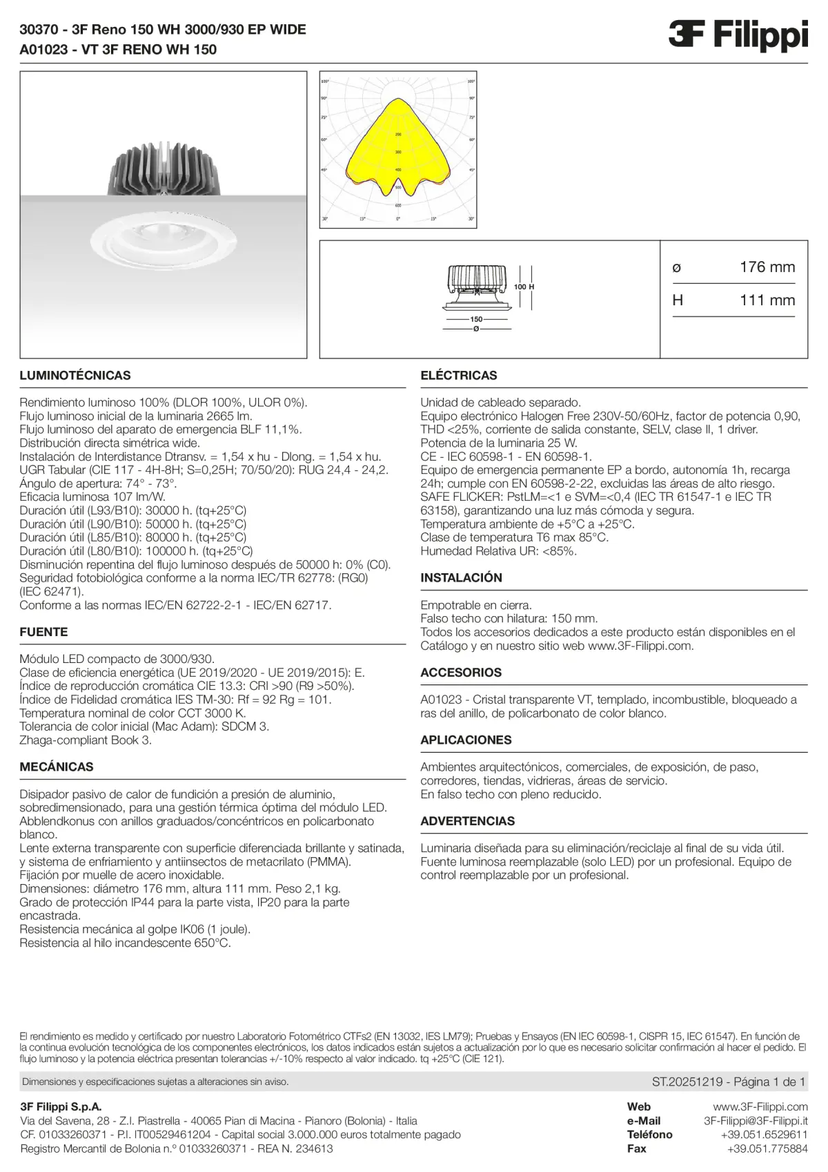 30370+A01023 - 3F Reno 150 WH 3000-930 EP WIDE + VT WH - Datasheet - es