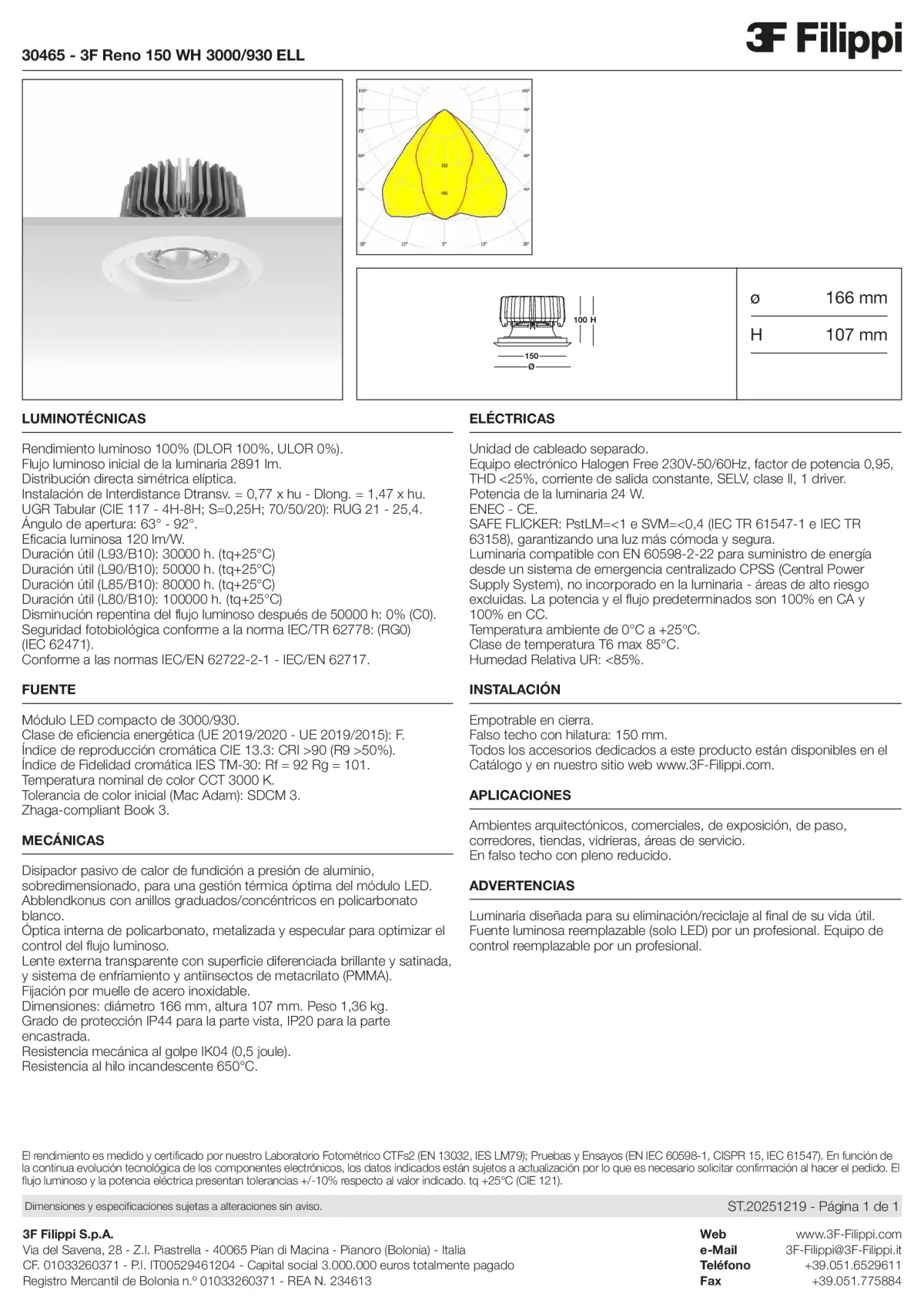 30465 - 3F Reno 150 WH 3000-930 ELL - Datasheet - es
