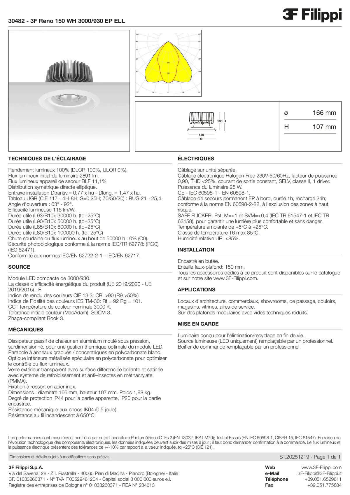 30482 - 3F Reno 150 WH 3000-930 EP ELL - Datasheet - fr