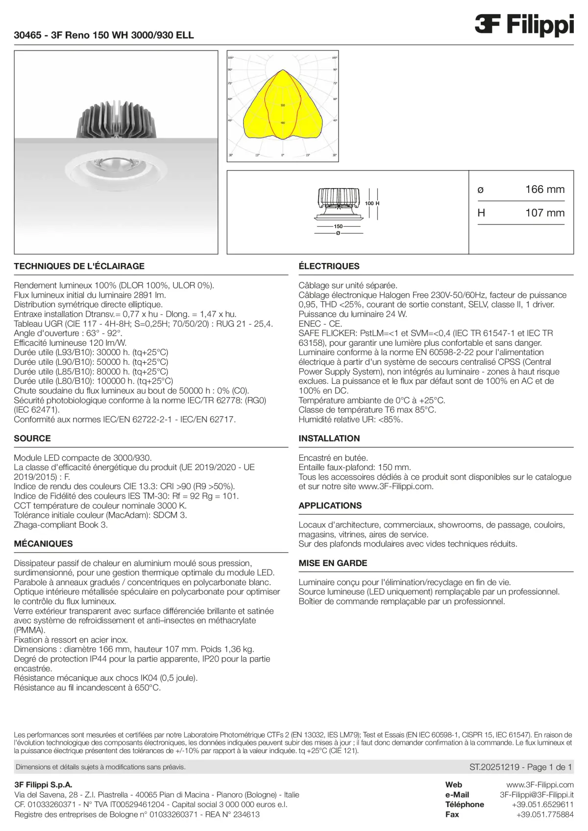 30465 - 3F Reno 150 WH 3000-930 ELL - Datasheet - fr