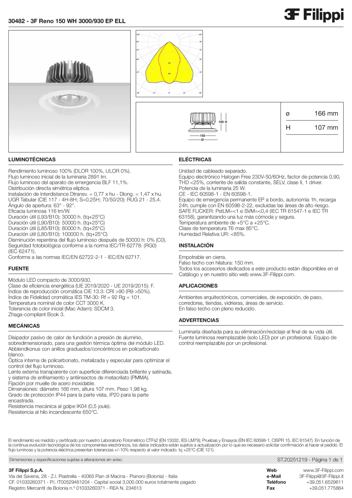 30482 - 3F Reno 150 WH 3000-930 EP ELL - Datasheet - es