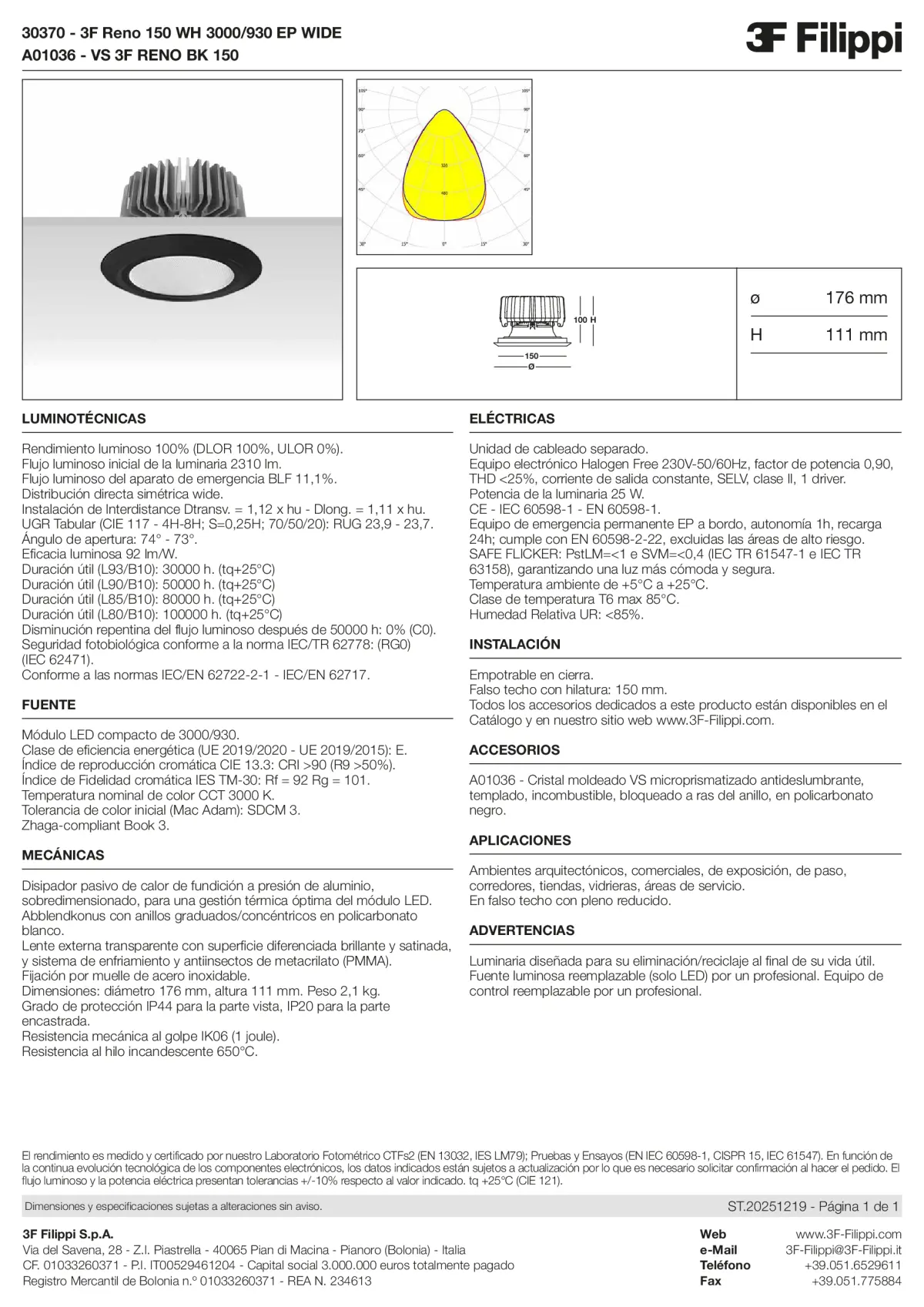 30370+A01036 - 3F Reno 150 WH 3000-930 EP WIDE + VS BK - Datasheet - es