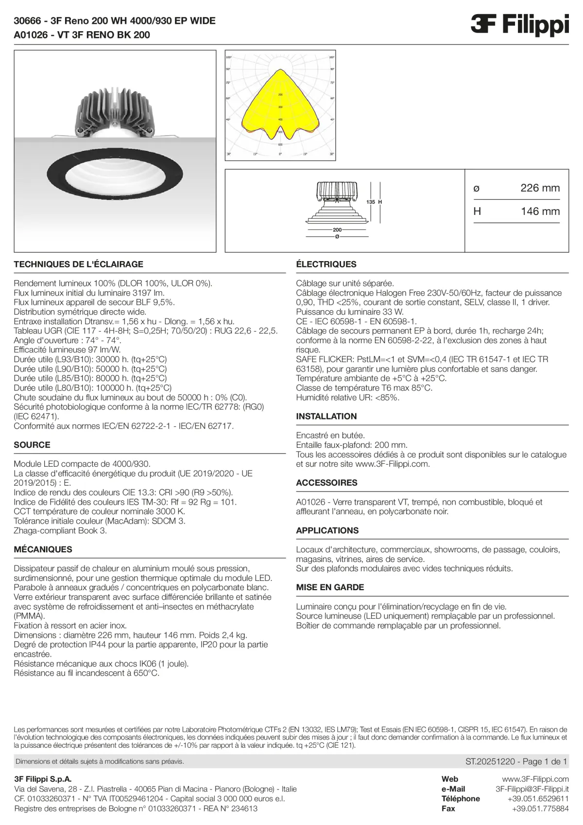 30666+A01026 - 3F Reno 200 WH 4000-930 EP WIDE + VT BK - Datasheet - fr