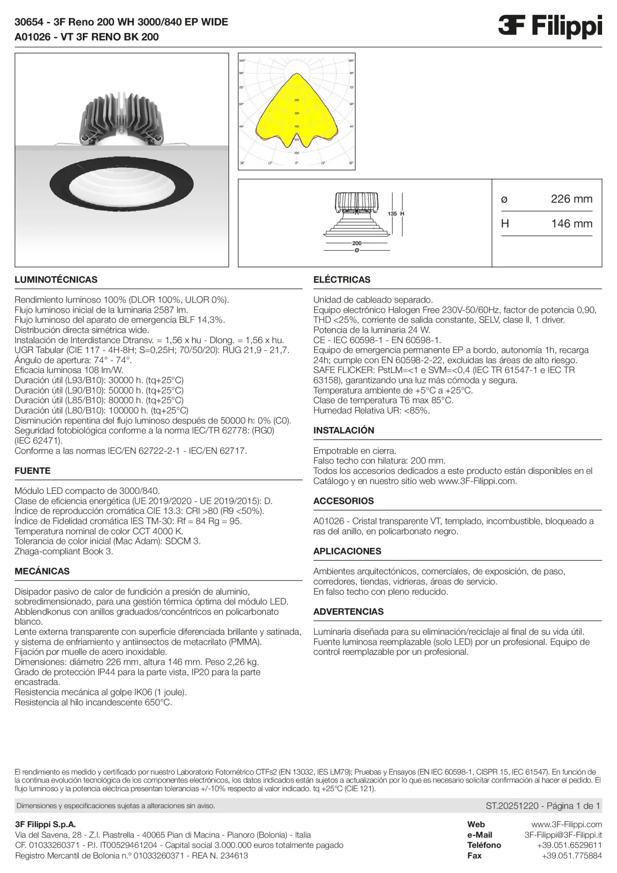 30654+A01026 - 3F Reno 200 WH 3000-840 EP WIDE + VT BK - Datasheet - es