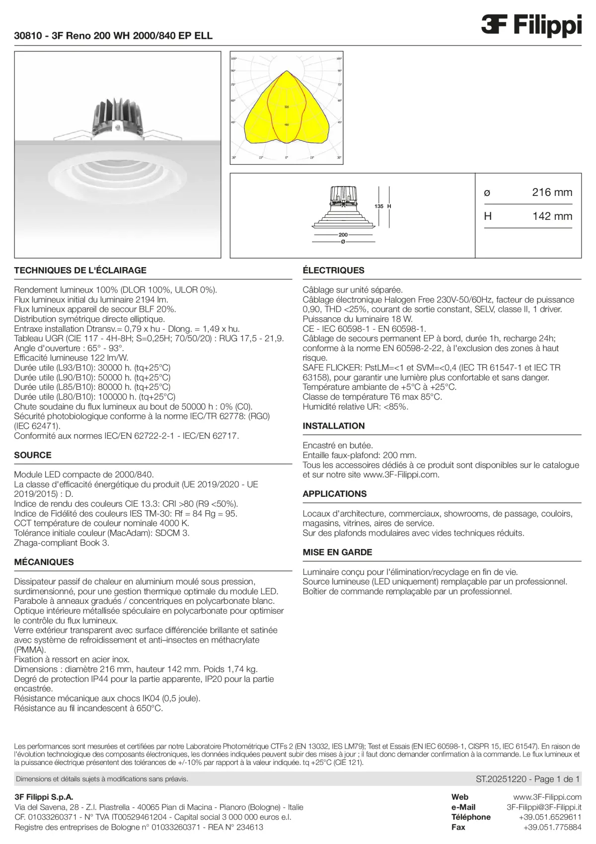 30810 - 3F Reno 200 WH 2000-840 EP ELL - Datasheet - fr