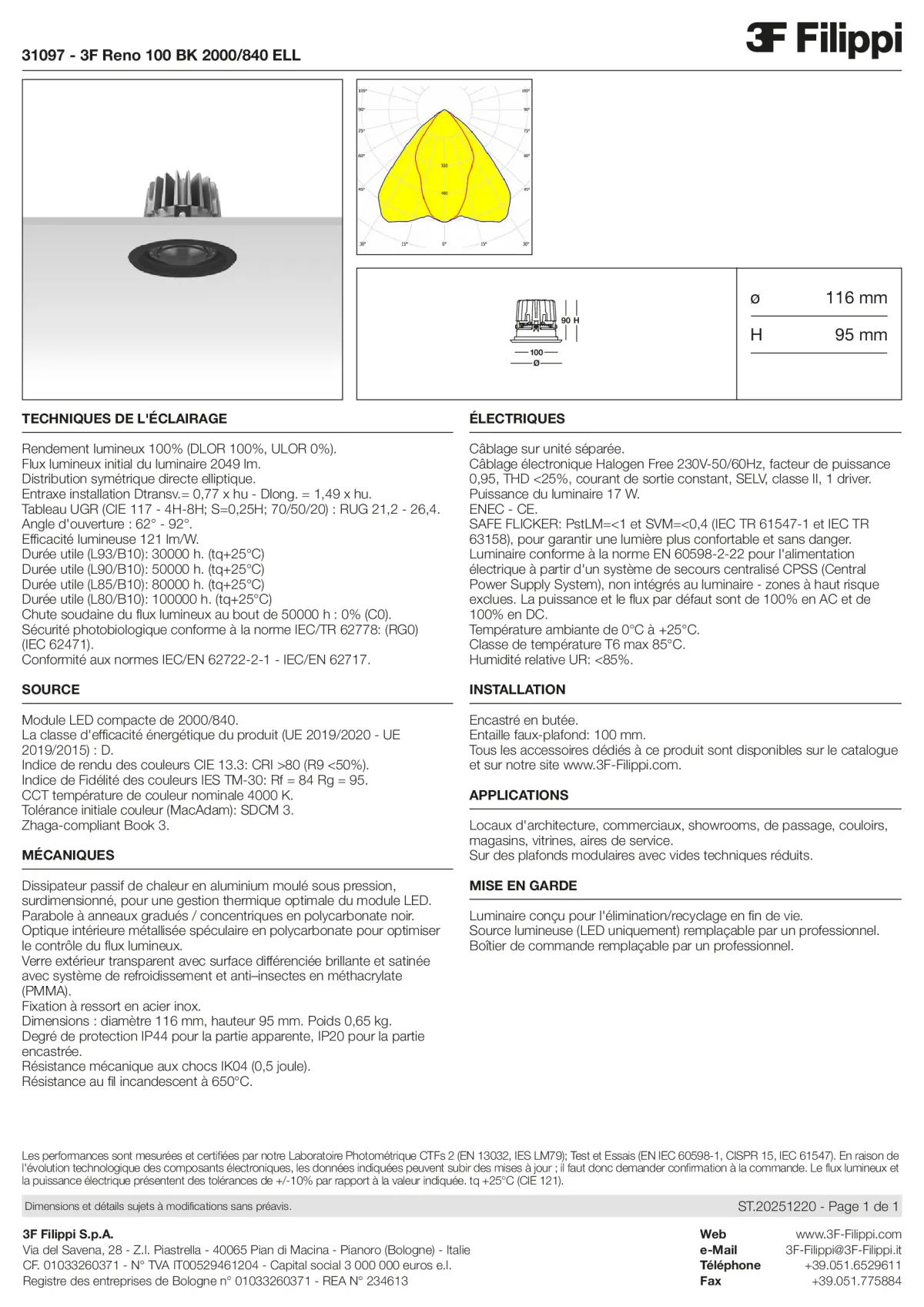 31097 - 3F Reno 100 BK 2000-840 ELL - Datasheet - fr