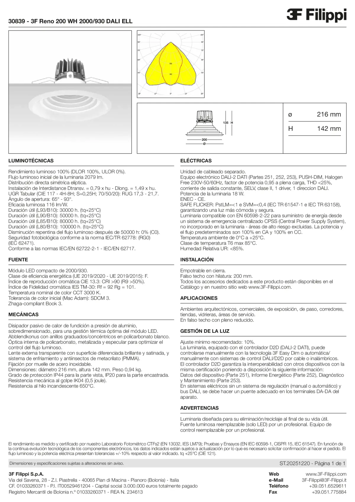 30839 - 3F Reno 200 WH 2000-930 DALI ELL - Datasheet - es