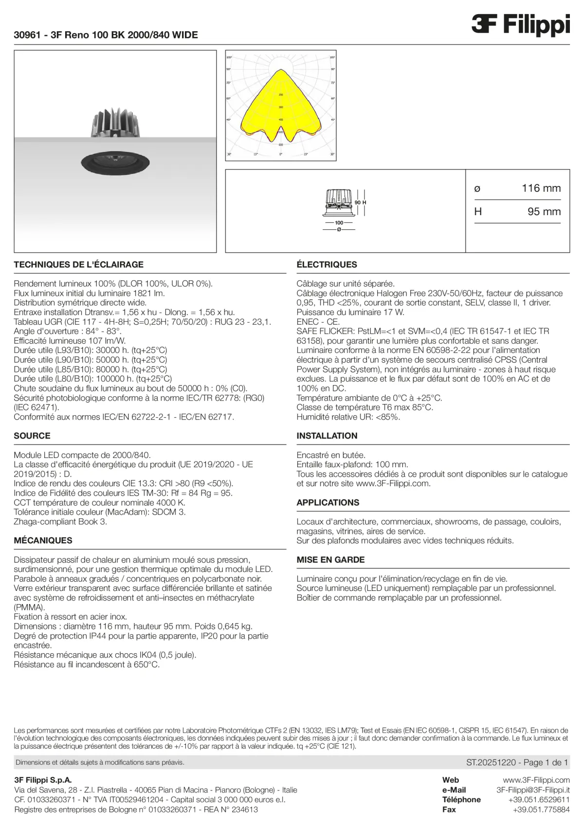 30961 - 3F Reno 100 BK 2000-840 WIDE - Datasheet - fr