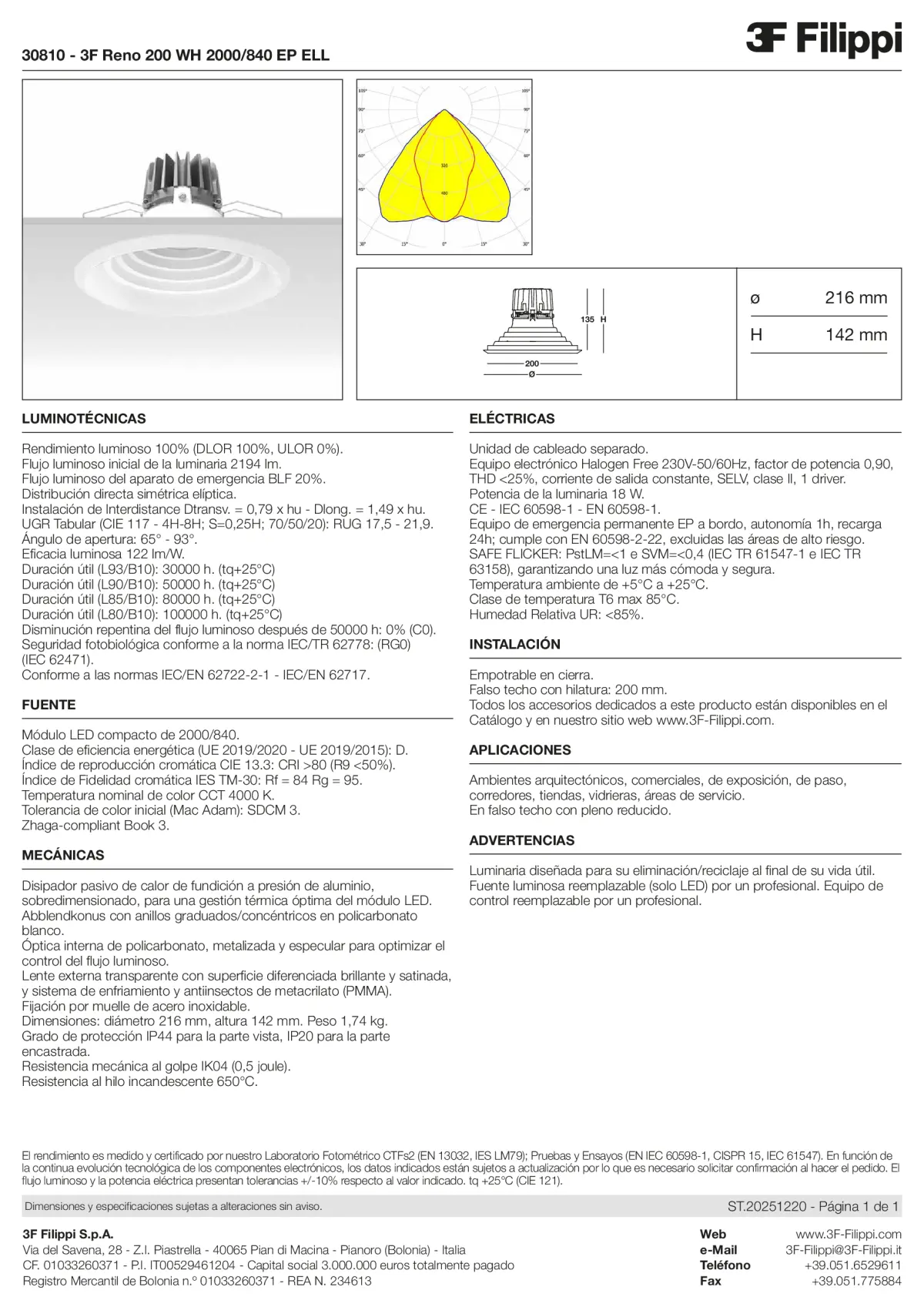 30810 - 3F Reno 200 WH 2000-840 EP ELL - Datasheet - es