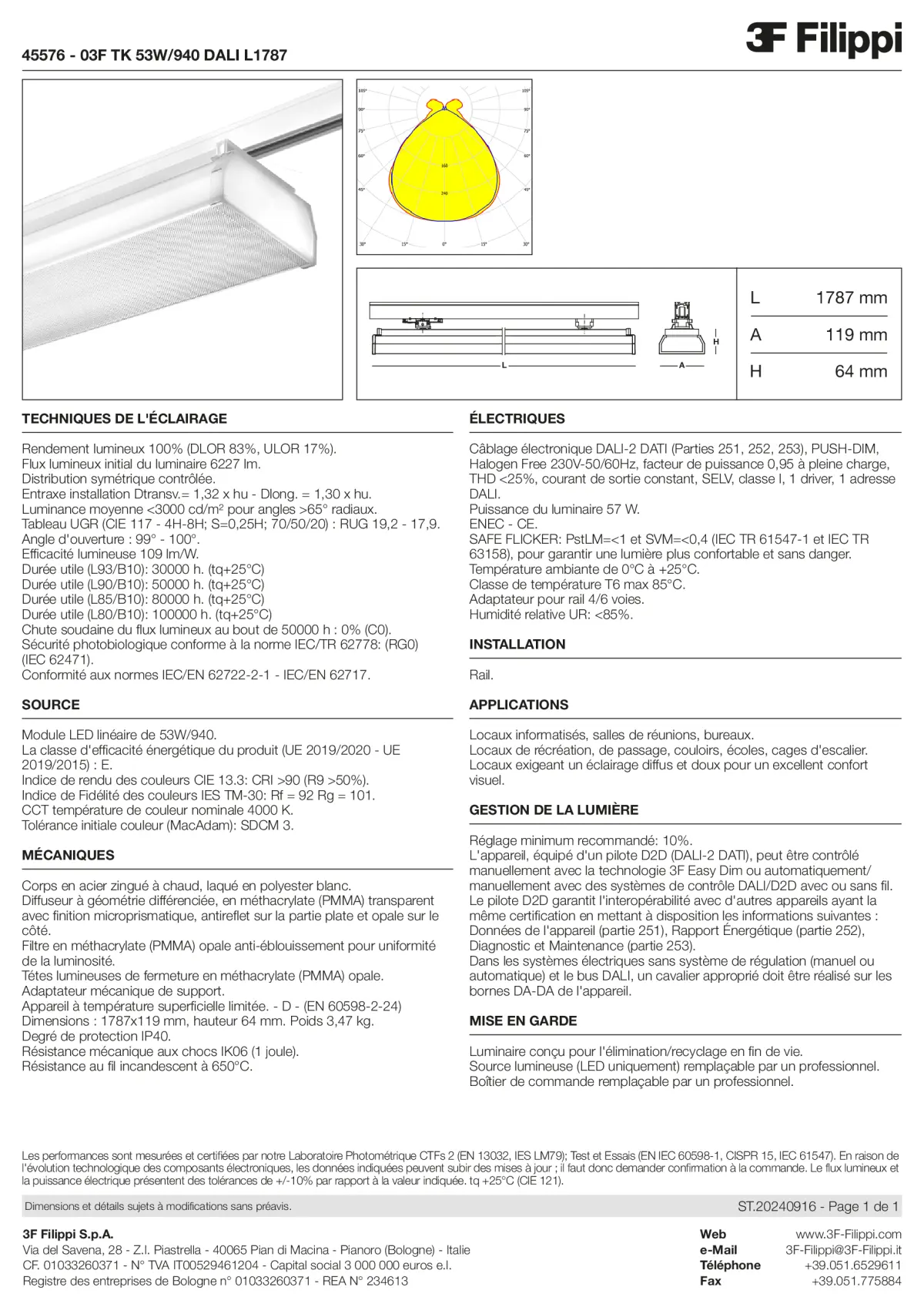 45576 - 03F TK 53W-940 DALI L1787 - Datasheet - fr