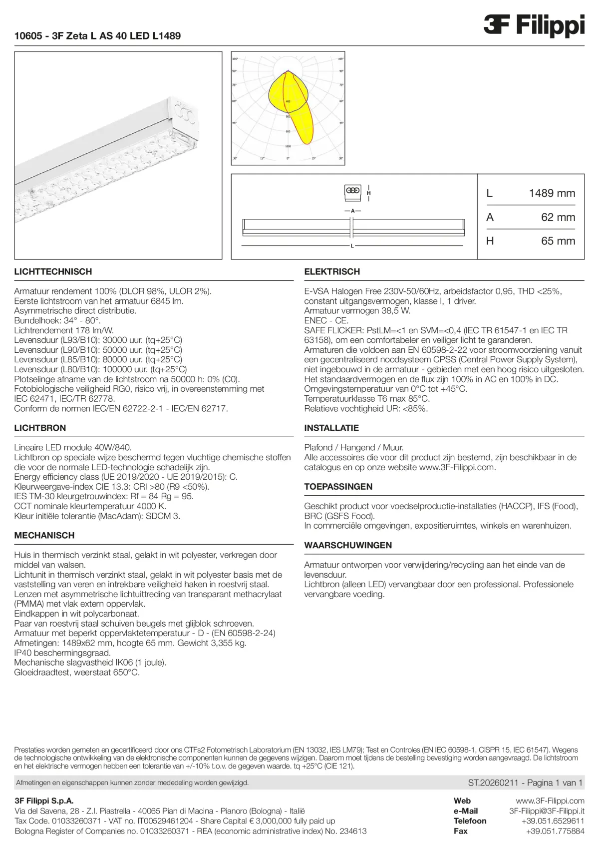 10605 - 3F Zeta L AS 40 LED L1489 - Datasheet - nl