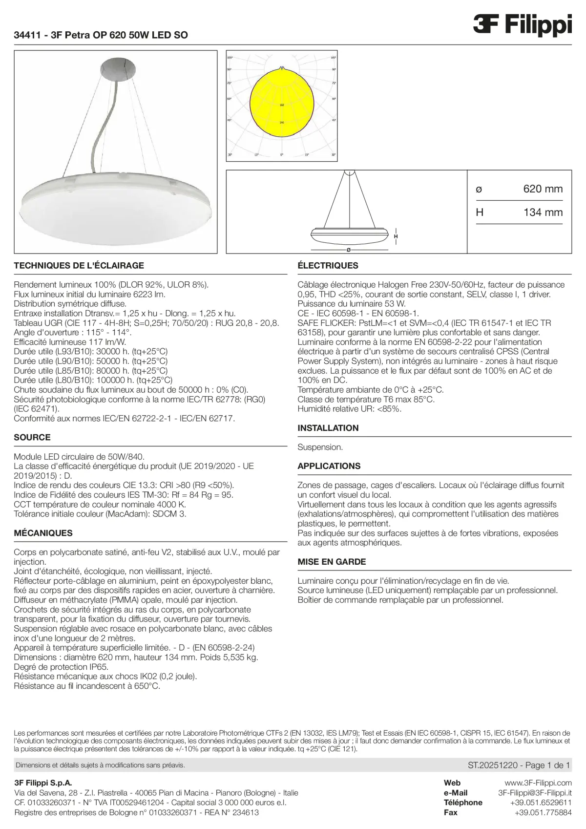 34411 - 3F Petra OP 620 50W LED SO - Datasheet - fr