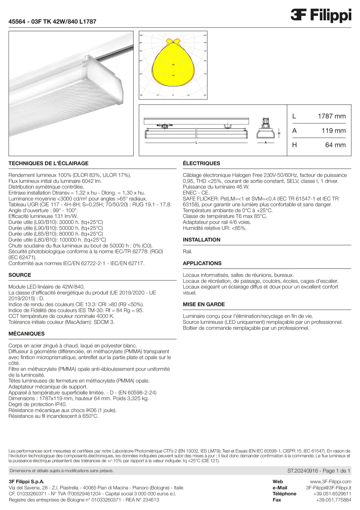 45564 - 03F TK 42W-840 L1787 - Datasheet - fr