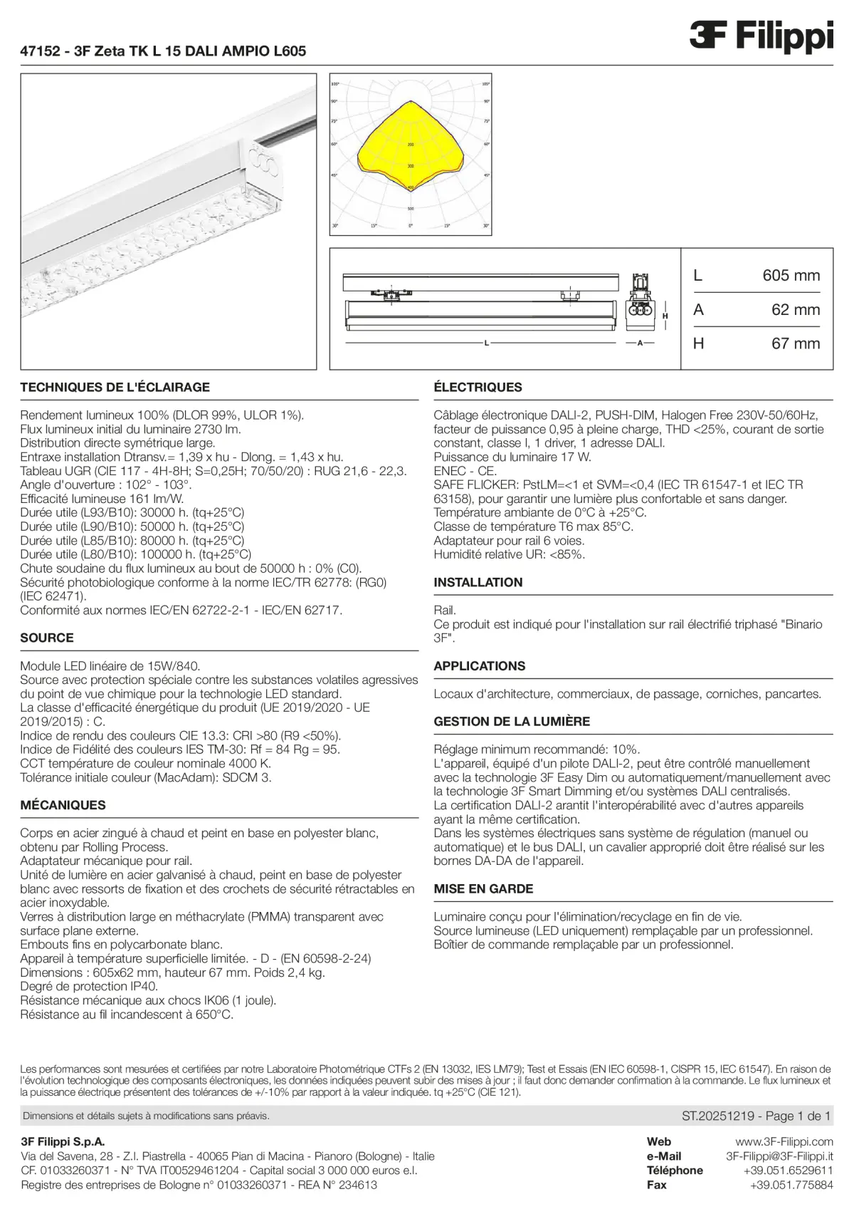 47152 - 3F Zeta TK L 15 DALI AMPIO L605 - Datasheet - fr