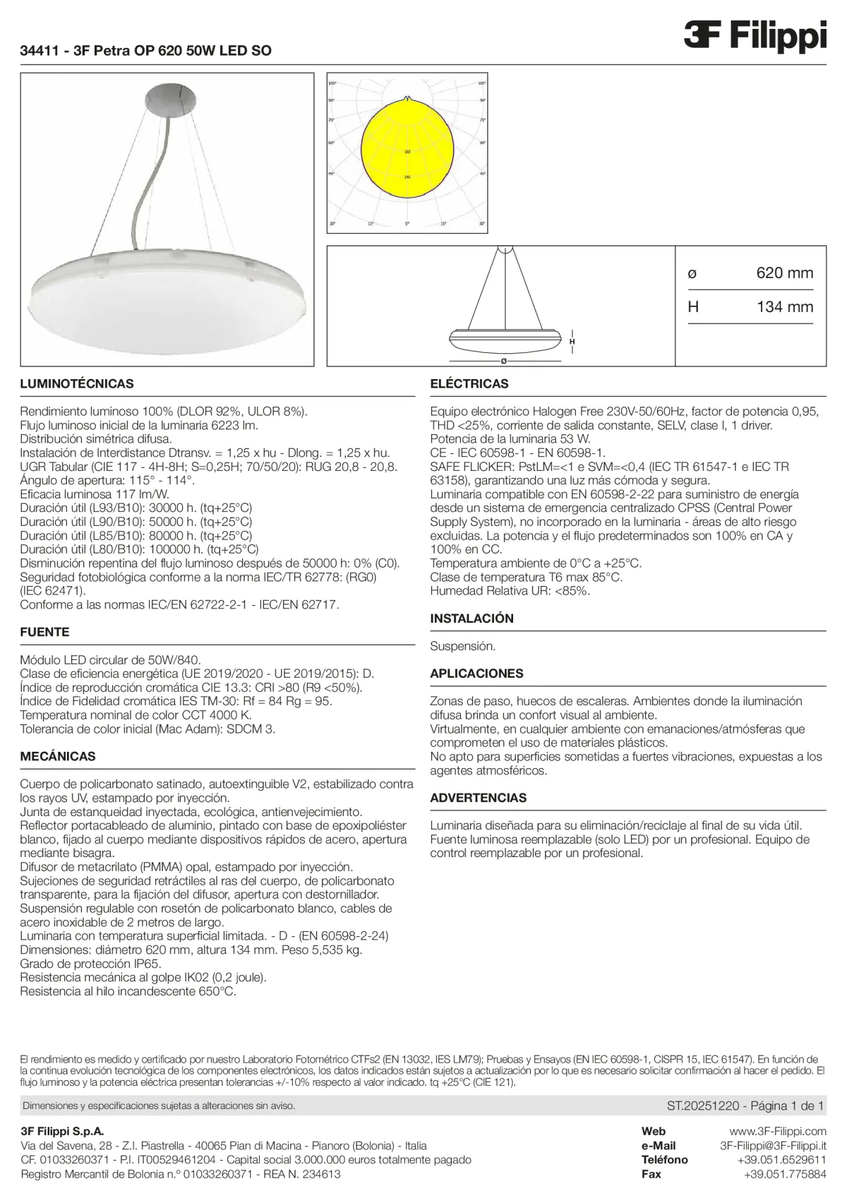 34411 - 3F Petra OP 620 50W LED SO - Datasheet - es