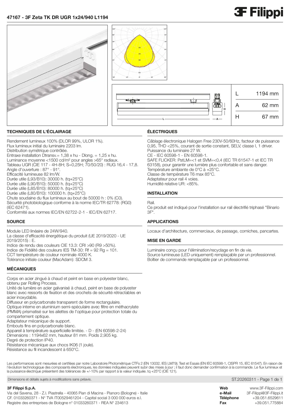 47167 - 3F Zeta TK DR UGR 1x24-940 L1194 - Datasheet - fr