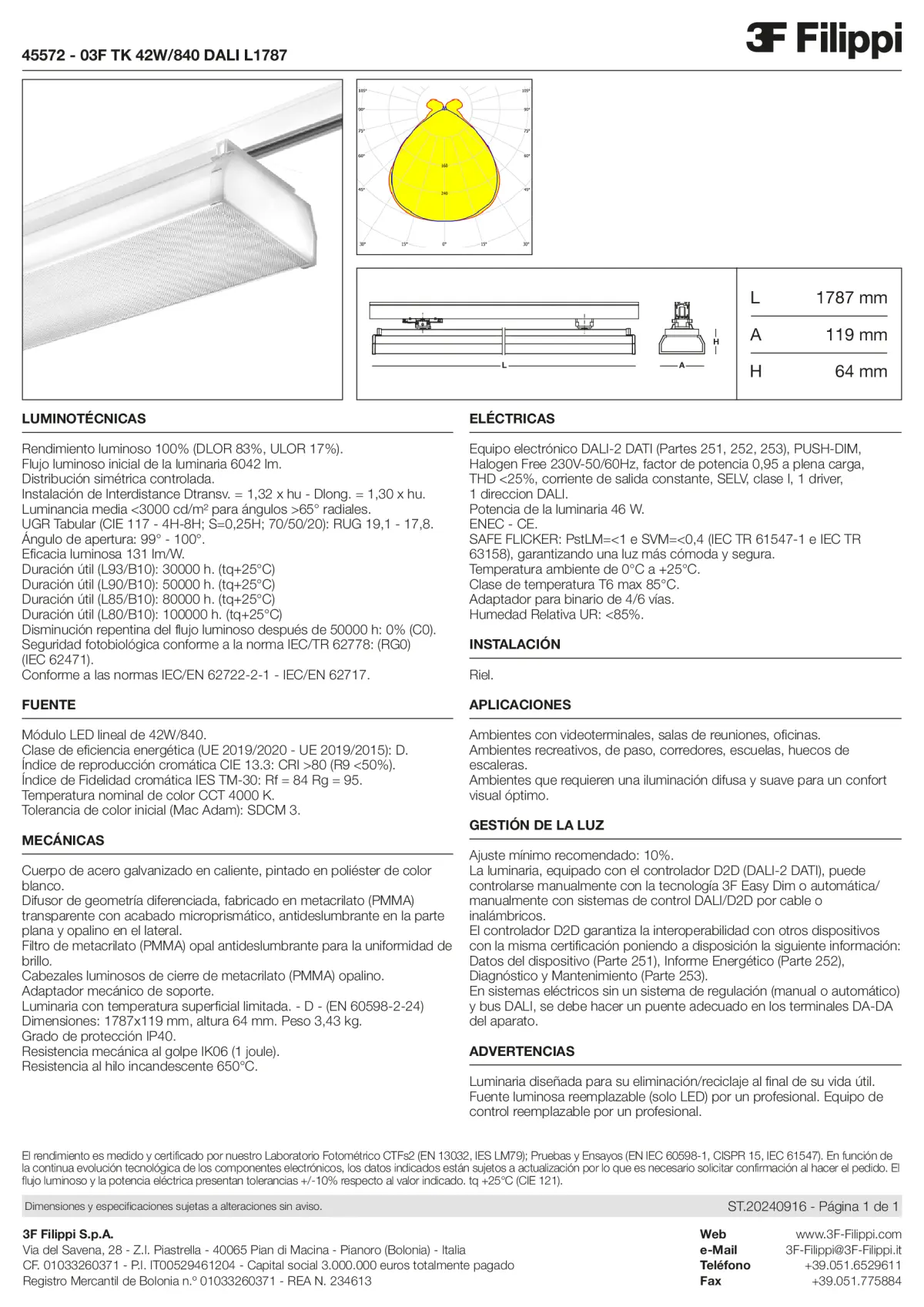 45572 - 03F TK 42W-840 DALI L1787 - Datasheet - es